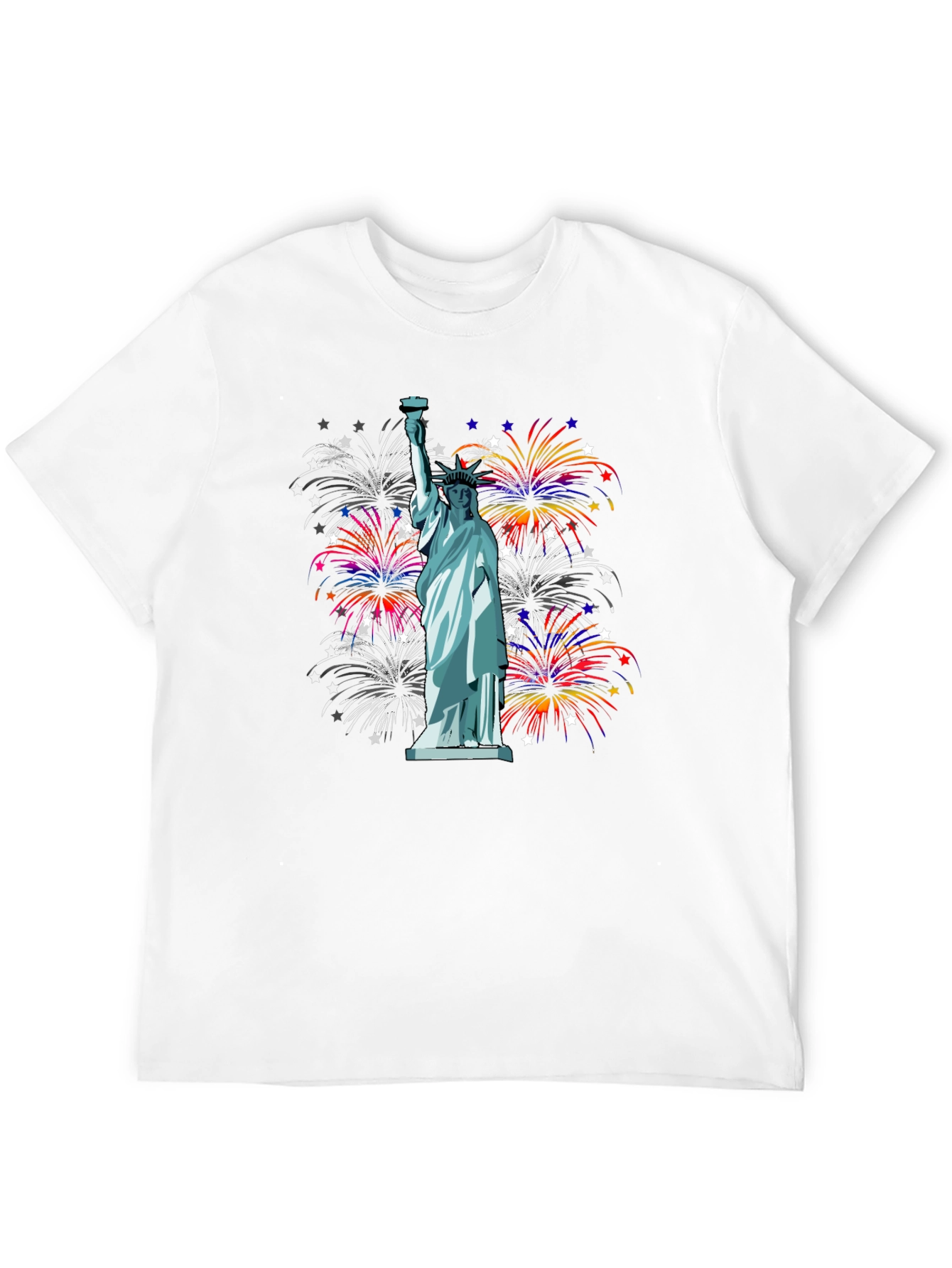 Statue of Liberty Fireworks Graphic Tee