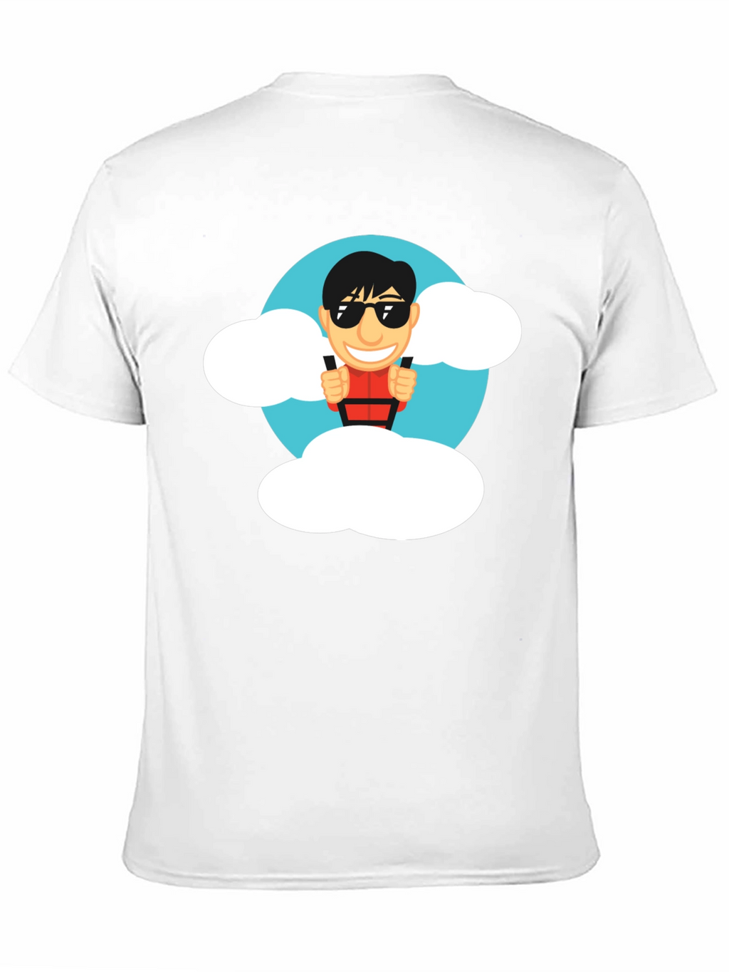 Cartoon Skydiver Black T-Shirt