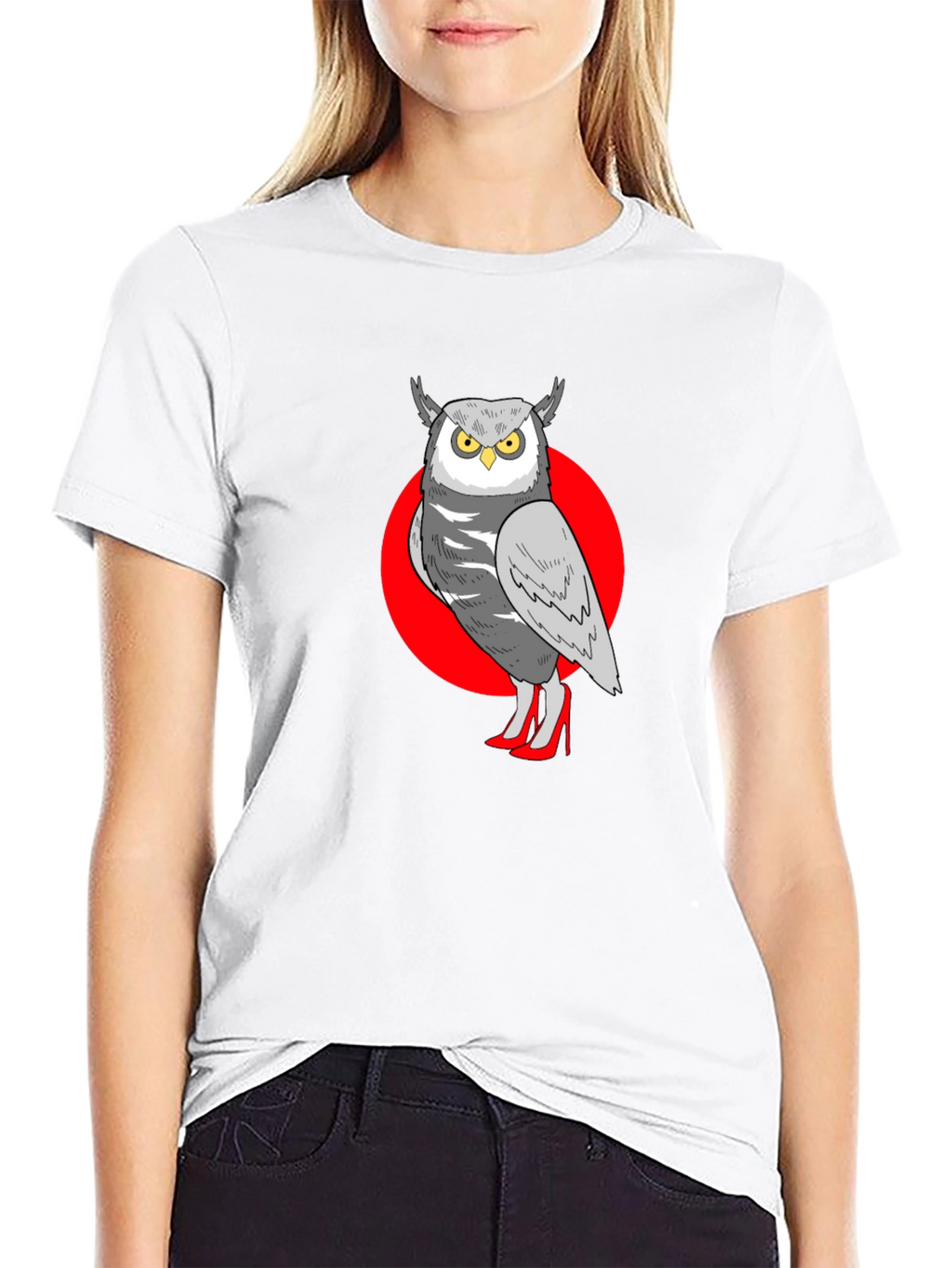 Owl in Heels Graphic Tee - Unisex Black T-Shirt