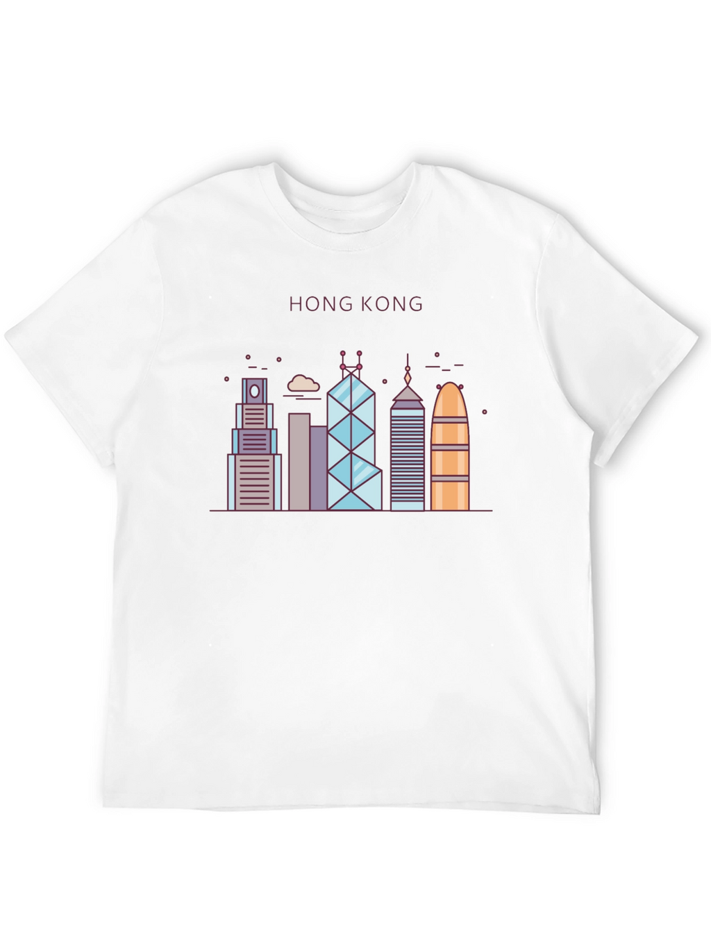Hong Kong Skyline Graphic Tee - Black Cotton Blend