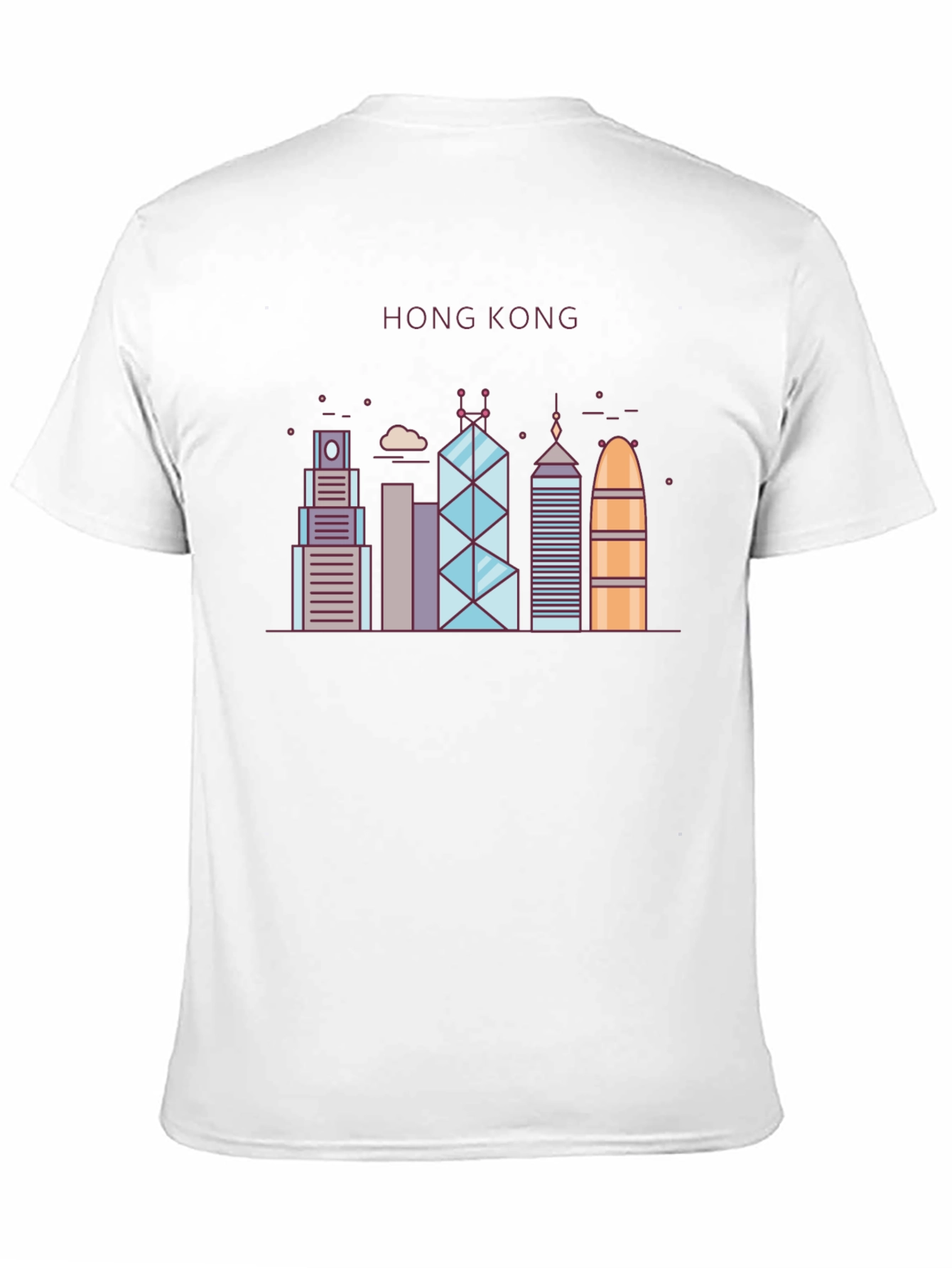 Hong Kong Skyline Graphic Tee - Black Cotton Blend