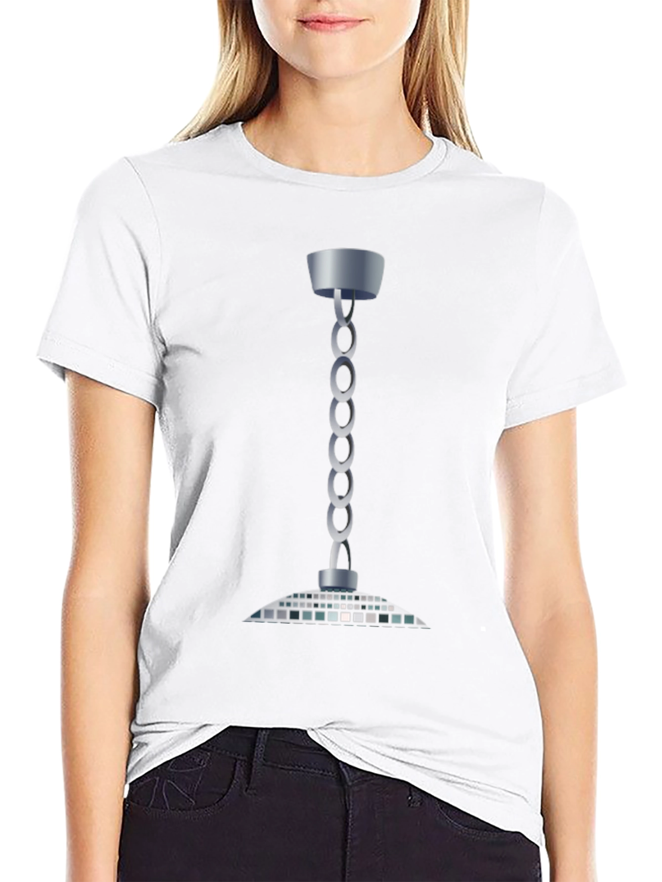 Modern Chain Chandelier T-Shirt - Sleek Style