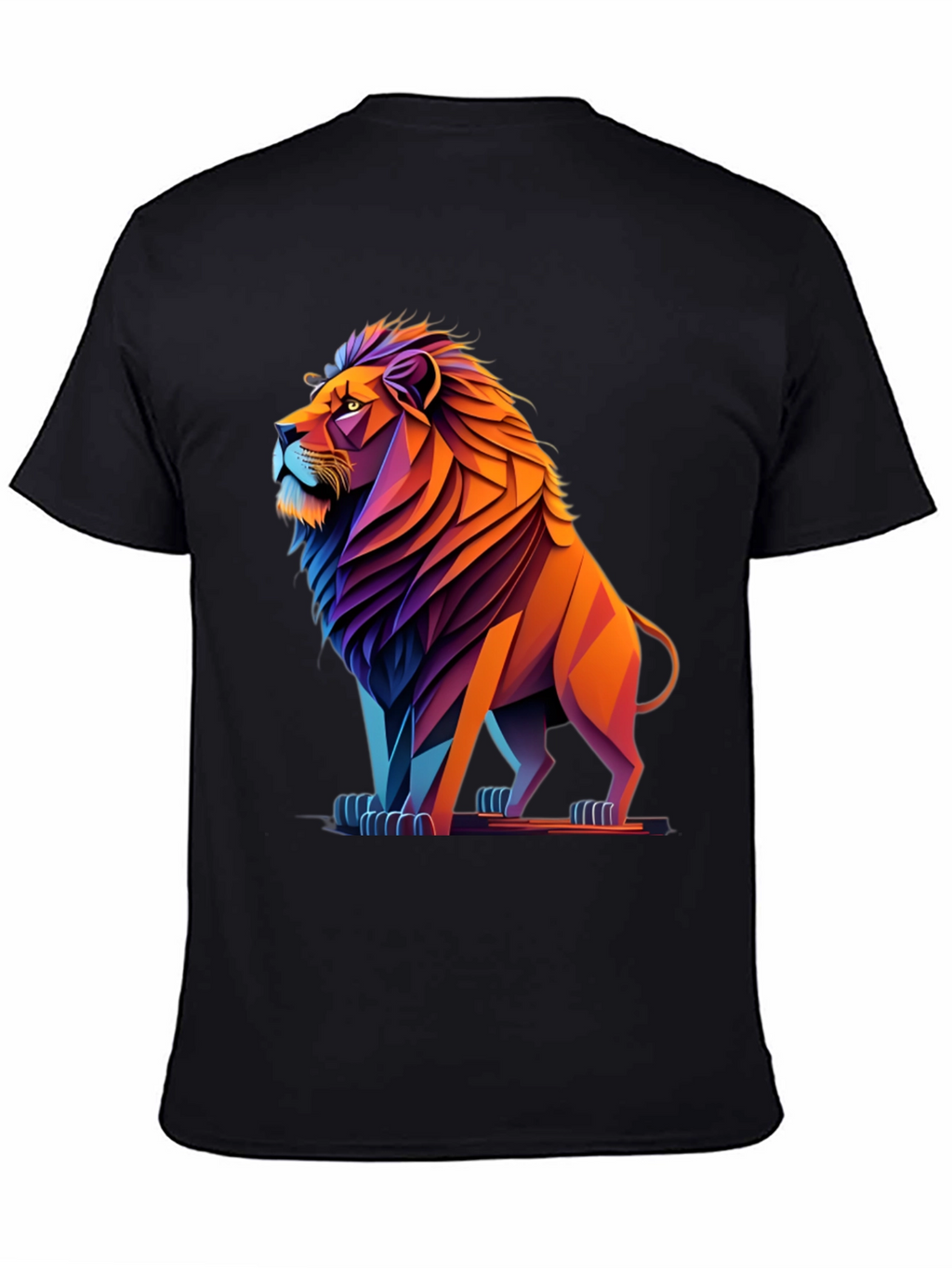 Geometric Lion Graphic Tee - Bold Style
