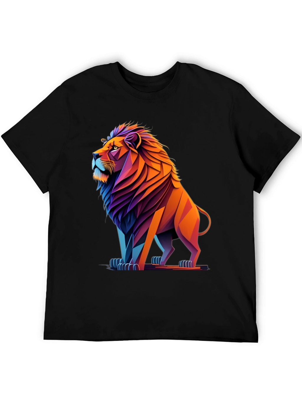 Geometric Lion Graphic Tee - Bold Style