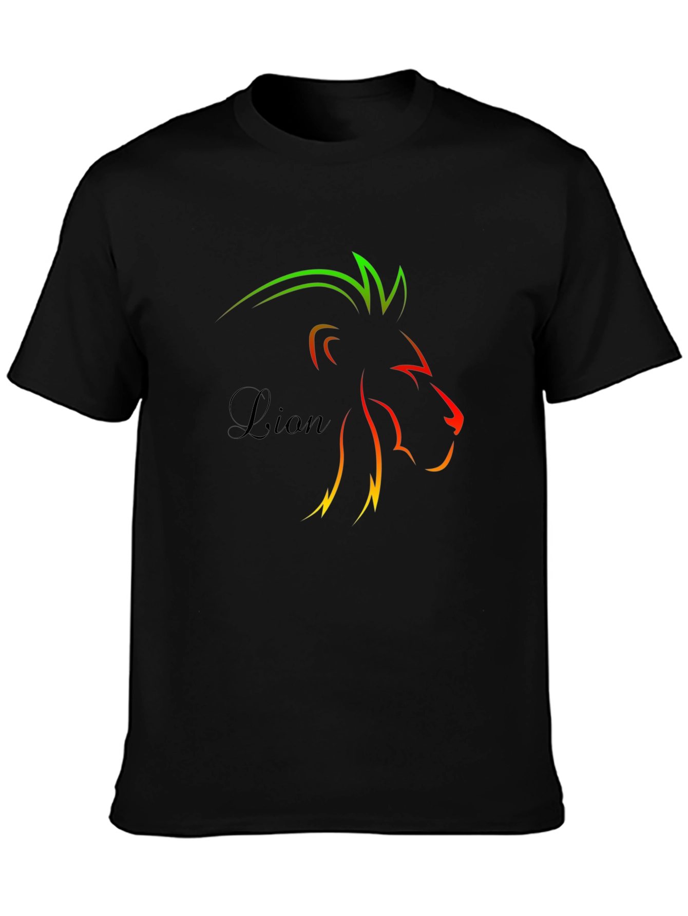 Lion Graphic Black Tee - Stylish Mens T-Shirt