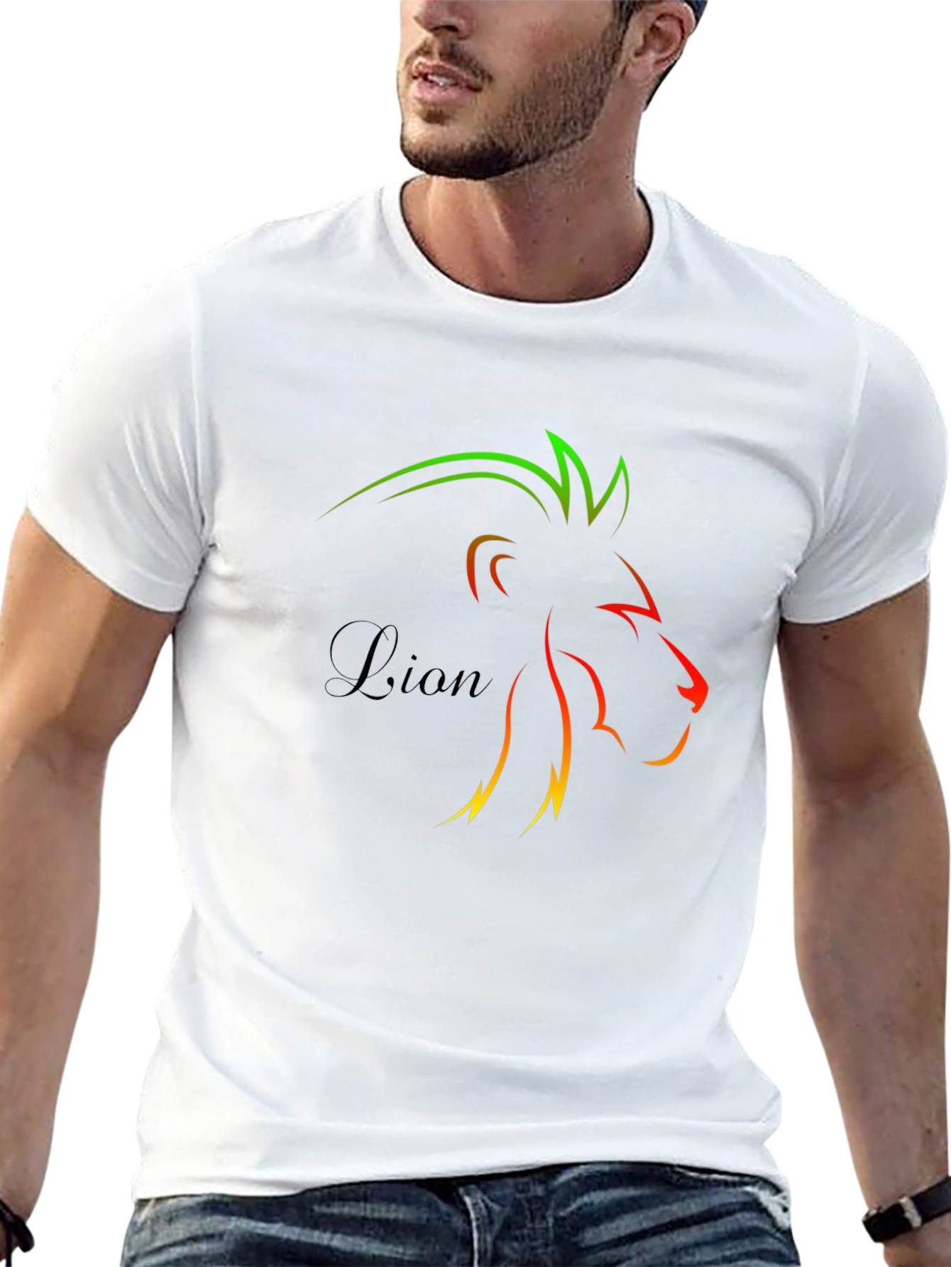 Lion Graphic Black Tee - Stylish Mens T-Shirt