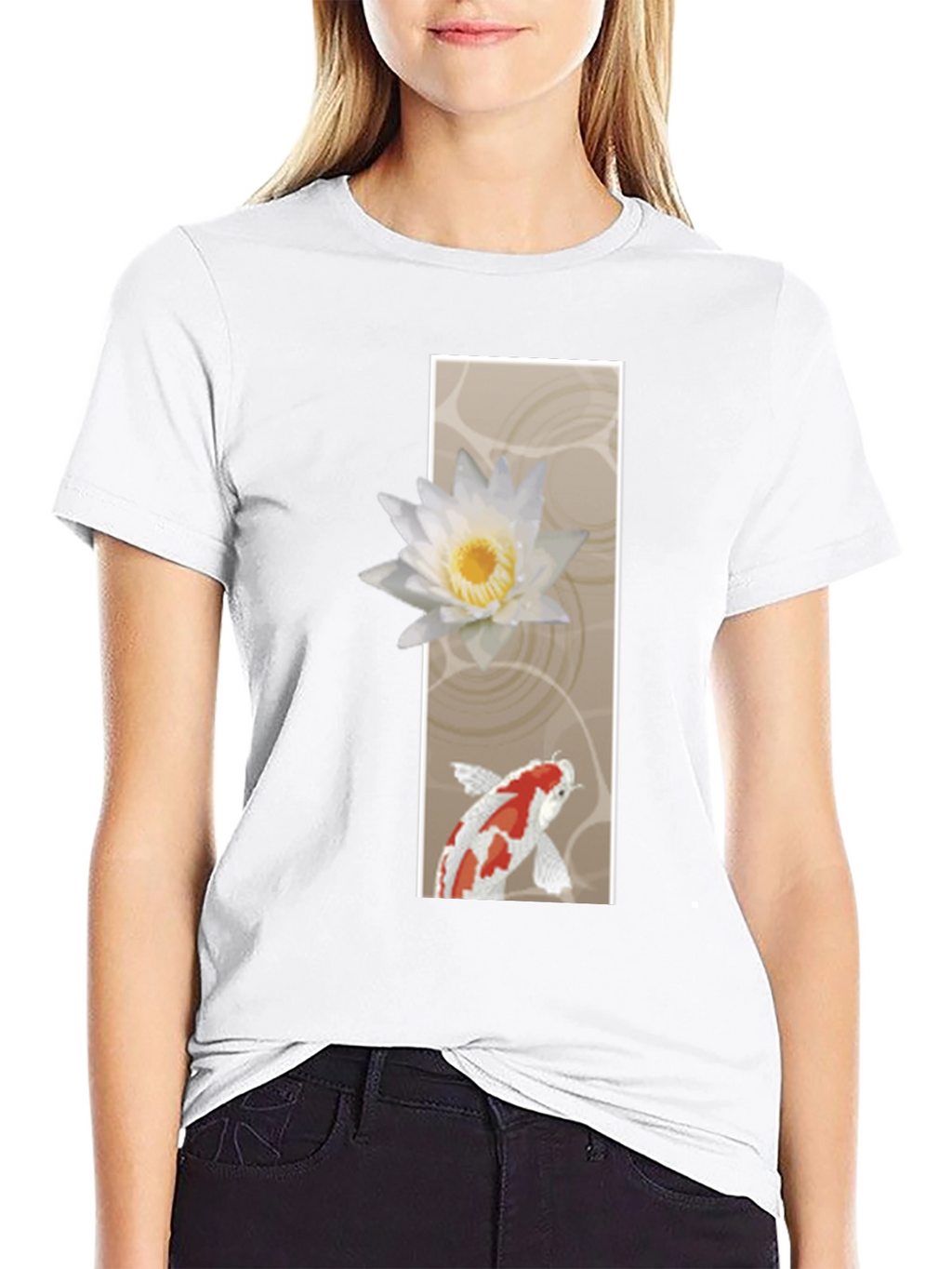 Koi Fish & Lotus Graphic T-Shirt