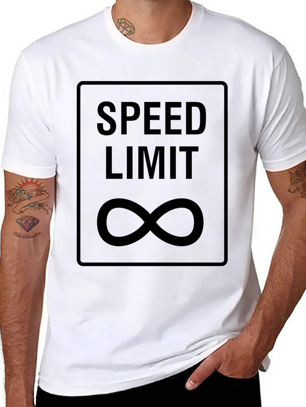 Speed Limit Infinity Black Graphic T-Shirt