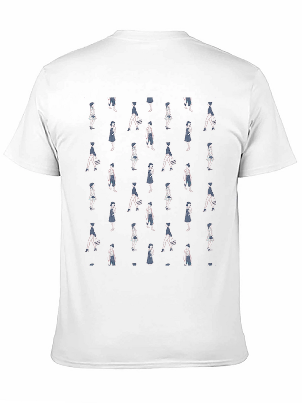 Patterned Womens Figure Black Graphic T-Shirt