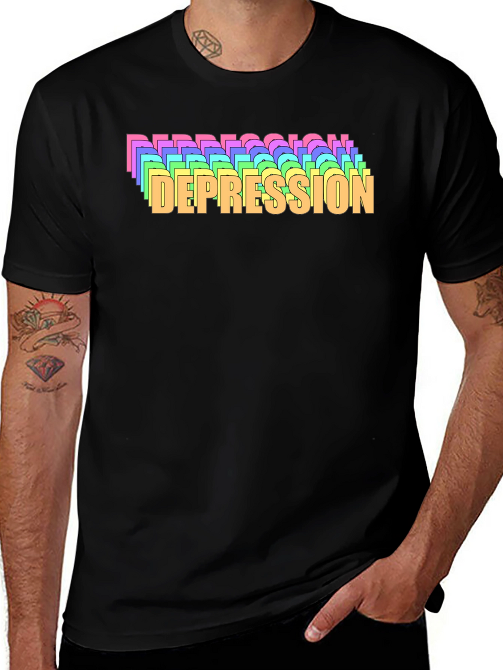 Rainbow Depression T-Shirt - Mental Health Awareness