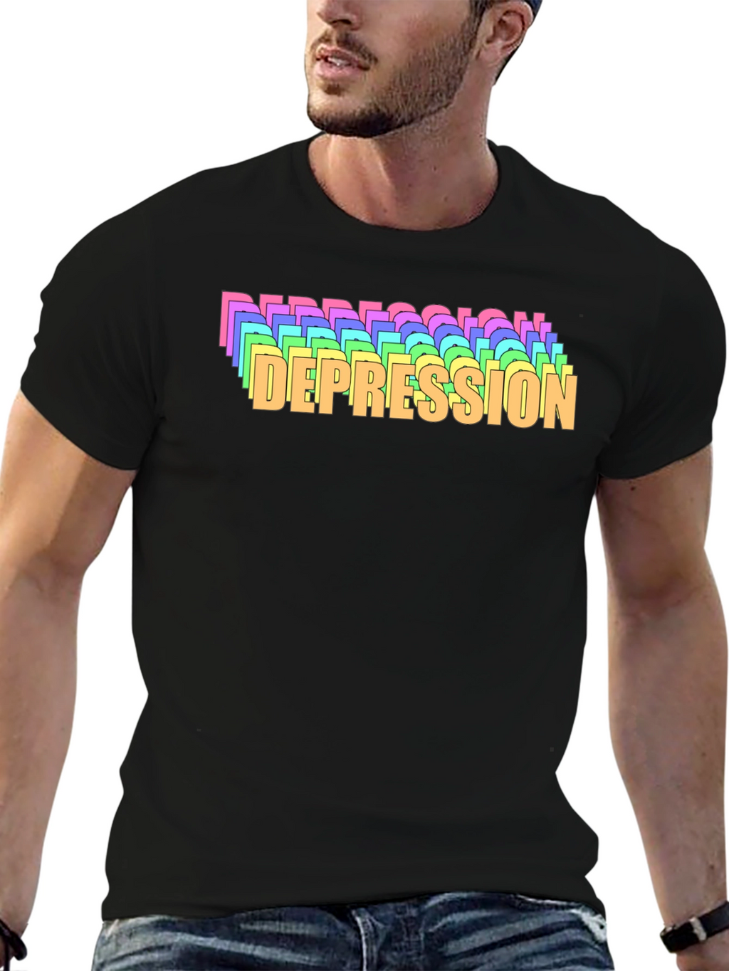 Rainbow Depression T-Shirt - Mental Health Awareness