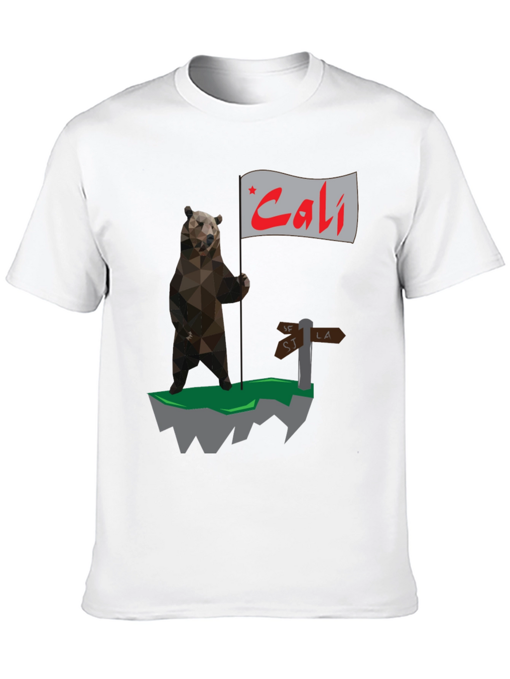 California Bear Flag Graphic T-Shirt - Cali Bear