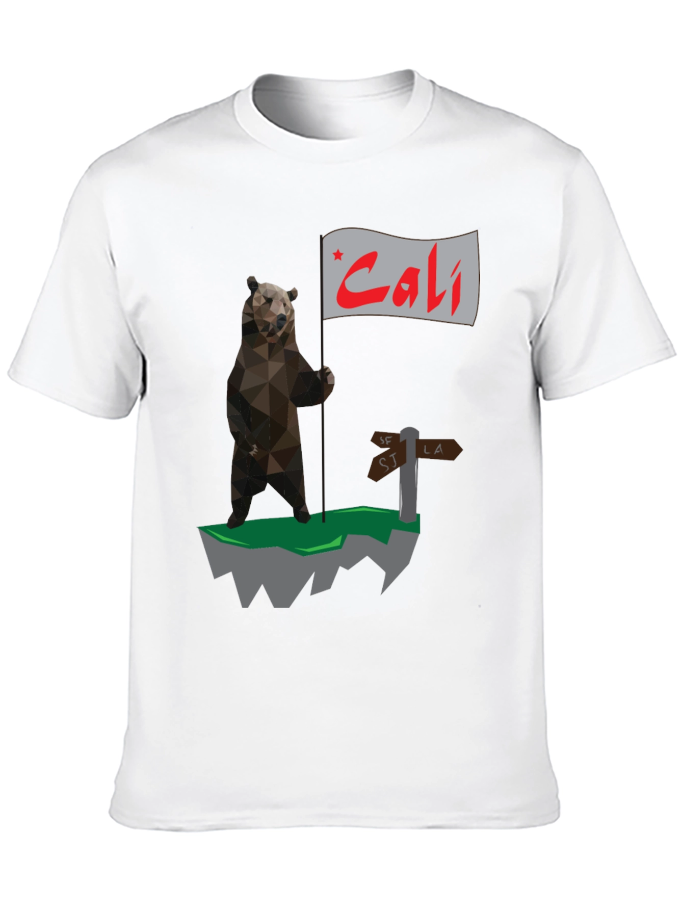 California Bear Flag Graphic T-Shirt - Cali Bear