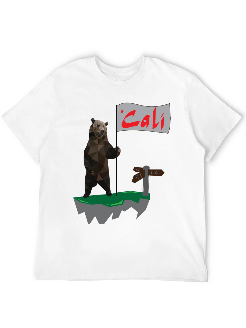 California Bear Flag Graphic T-Shirt - Cali Bear