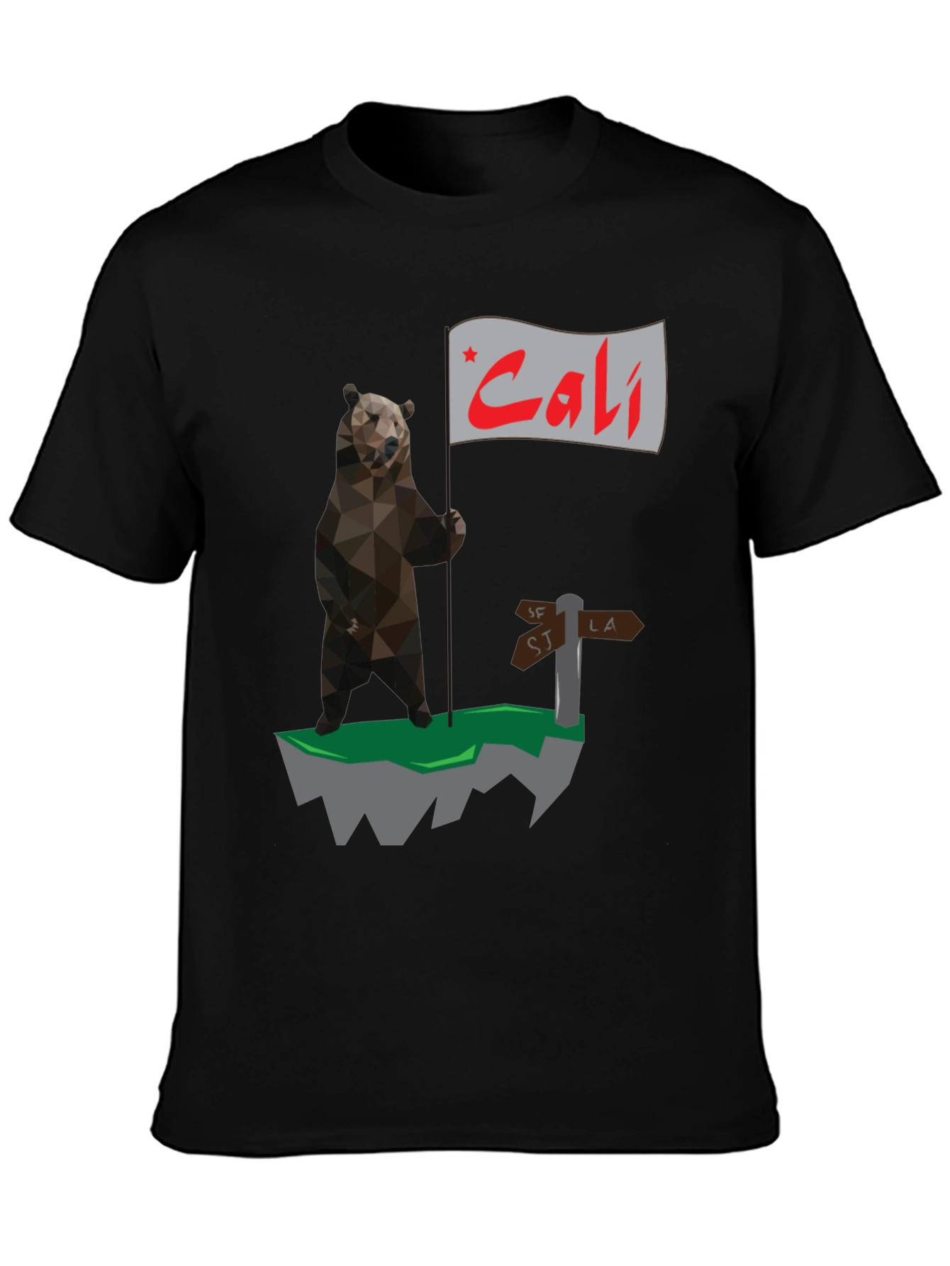 California Bear Flag Graphic T-Shirt - Cali Bear