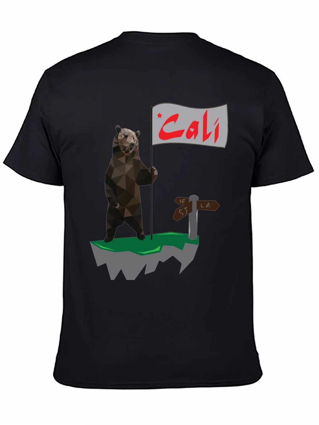 California Bear Flag Graphic T-Shirt - Cali Bear