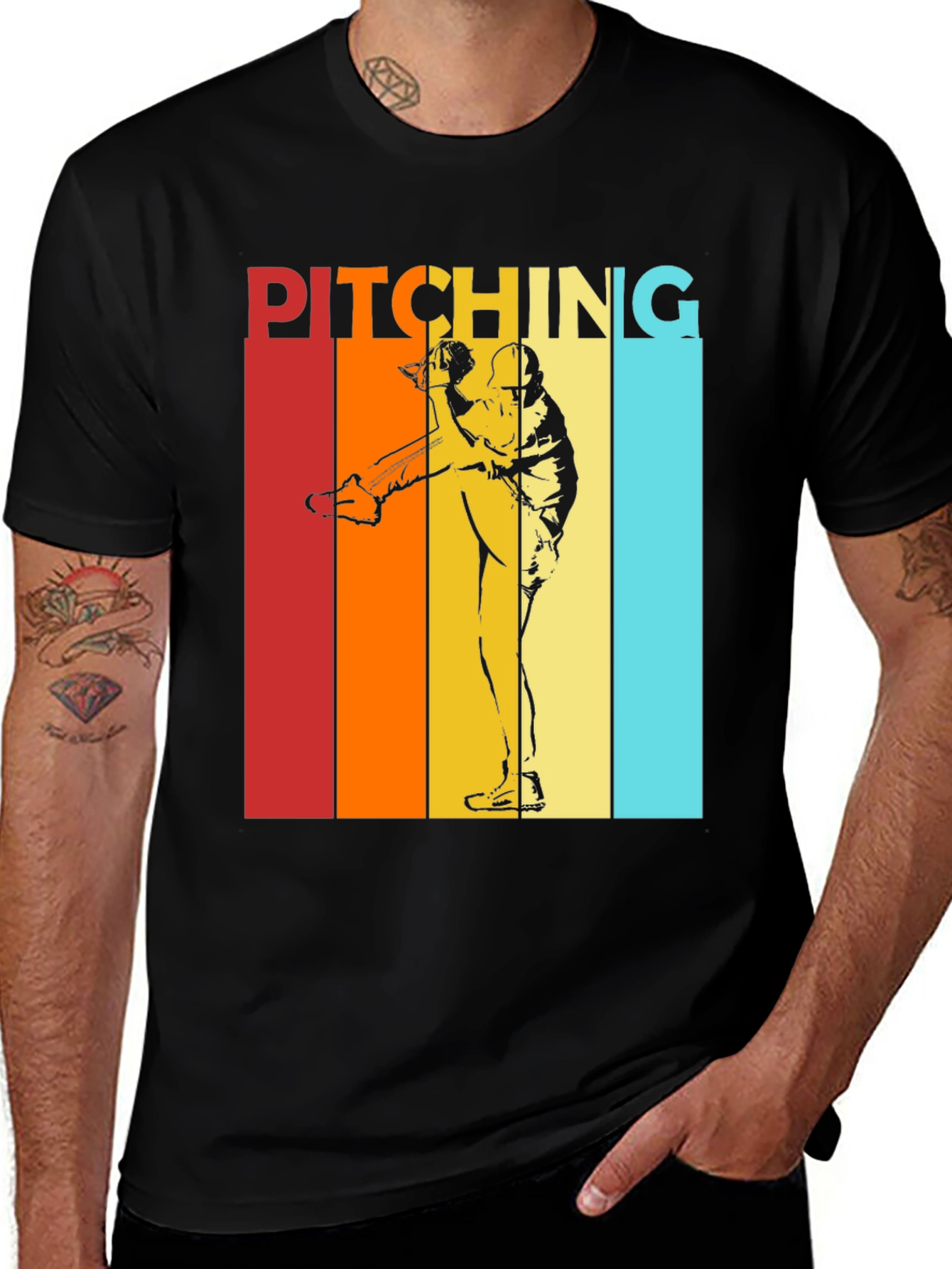 Retro Pitching T-Shirt - Vintage Baseball Tee