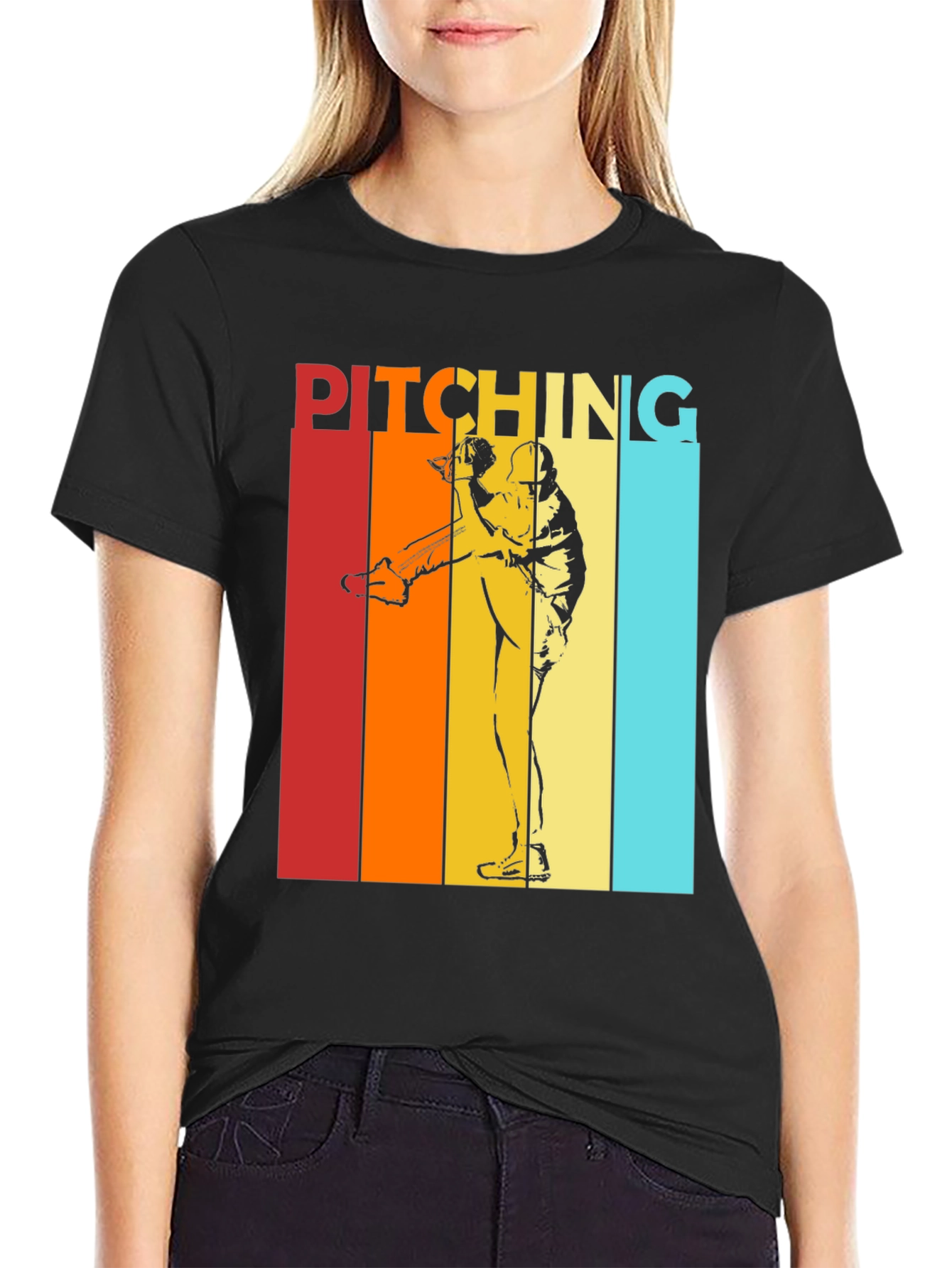 Retro Pitching T-Shirt - Vintage Baseball Tee