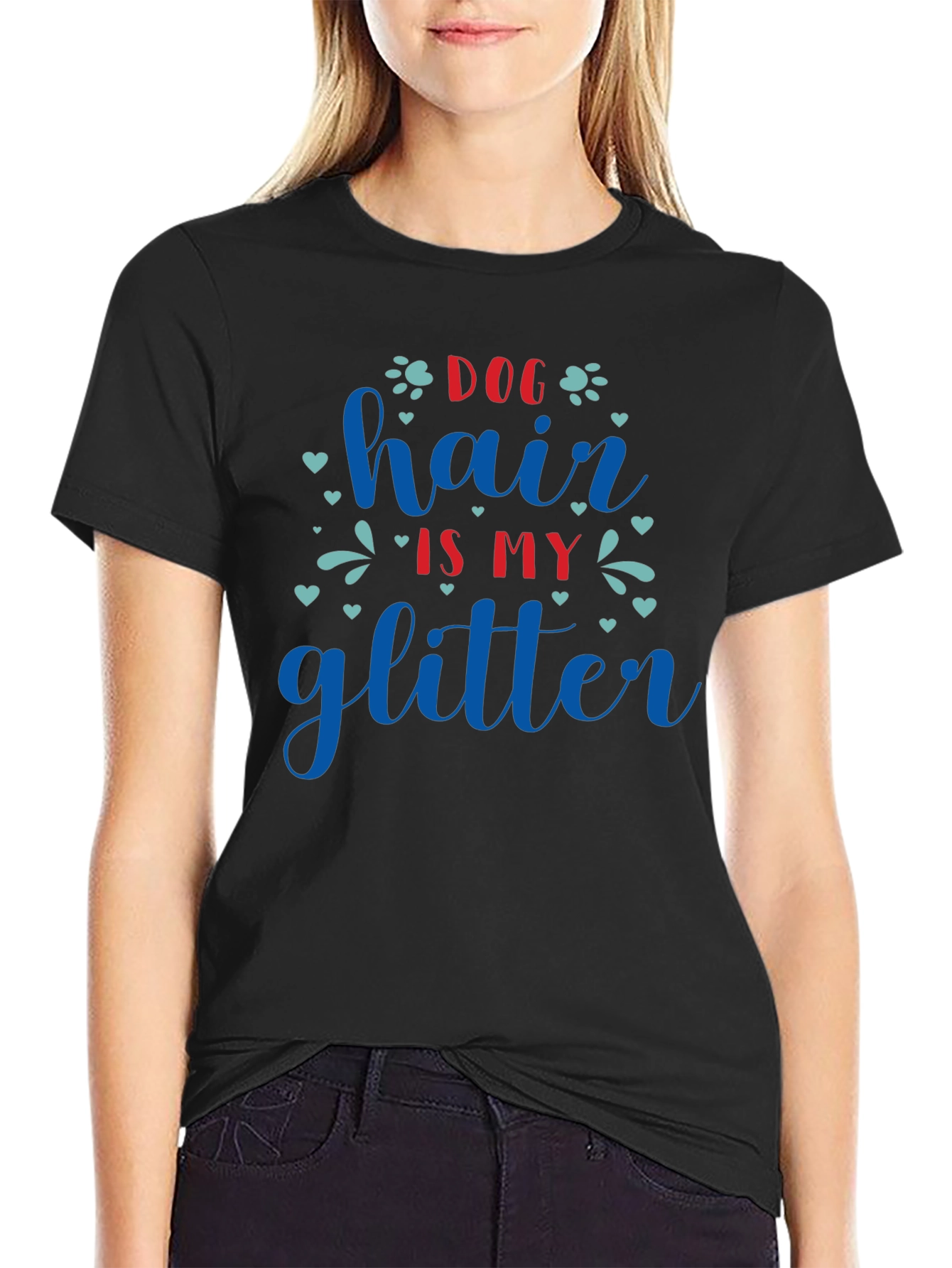 Dog Hair is My Glitter Tee - Black Unisex Shirt