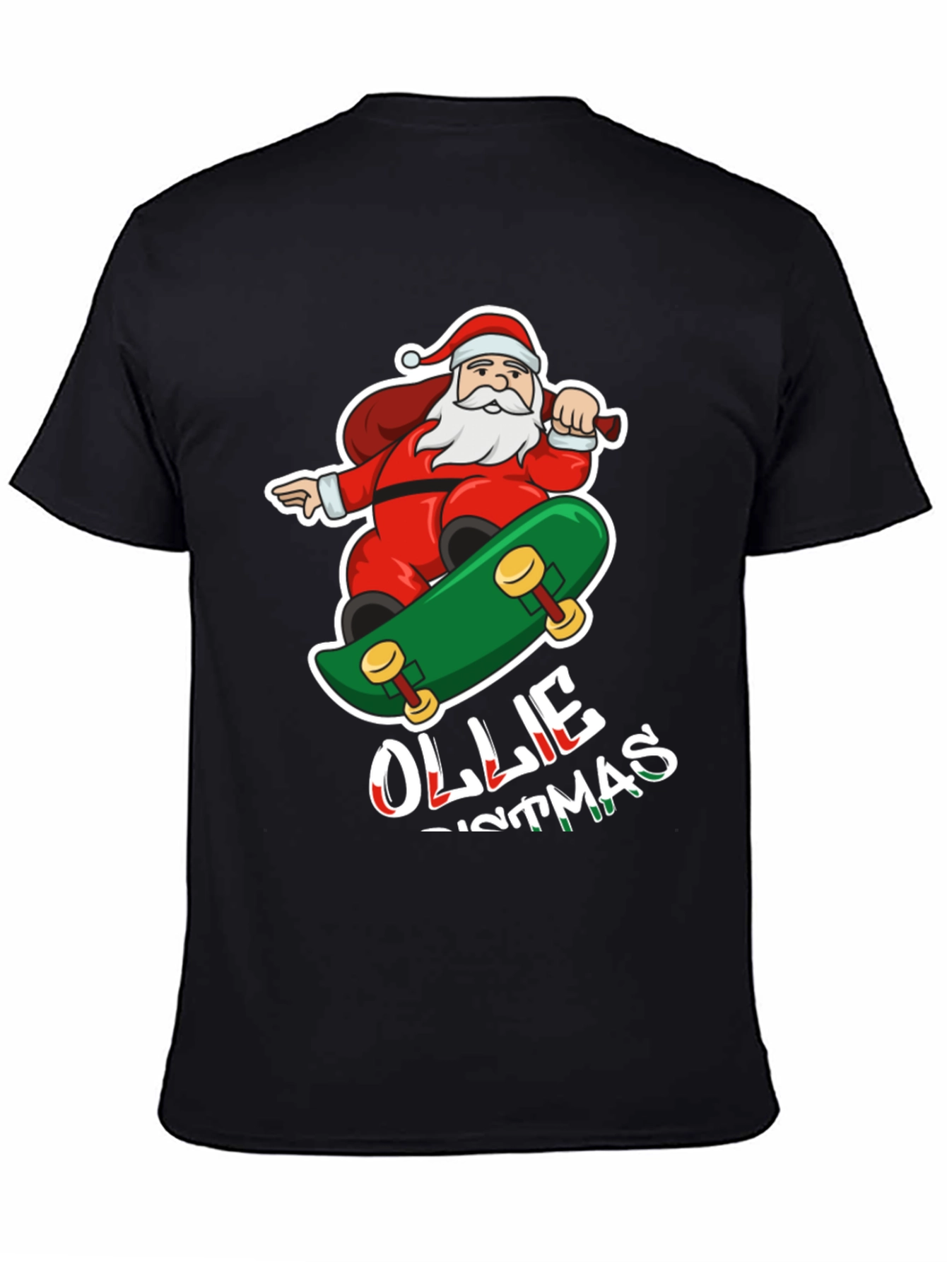 Santa Skateboarding Ollie Christmas T-Shirt