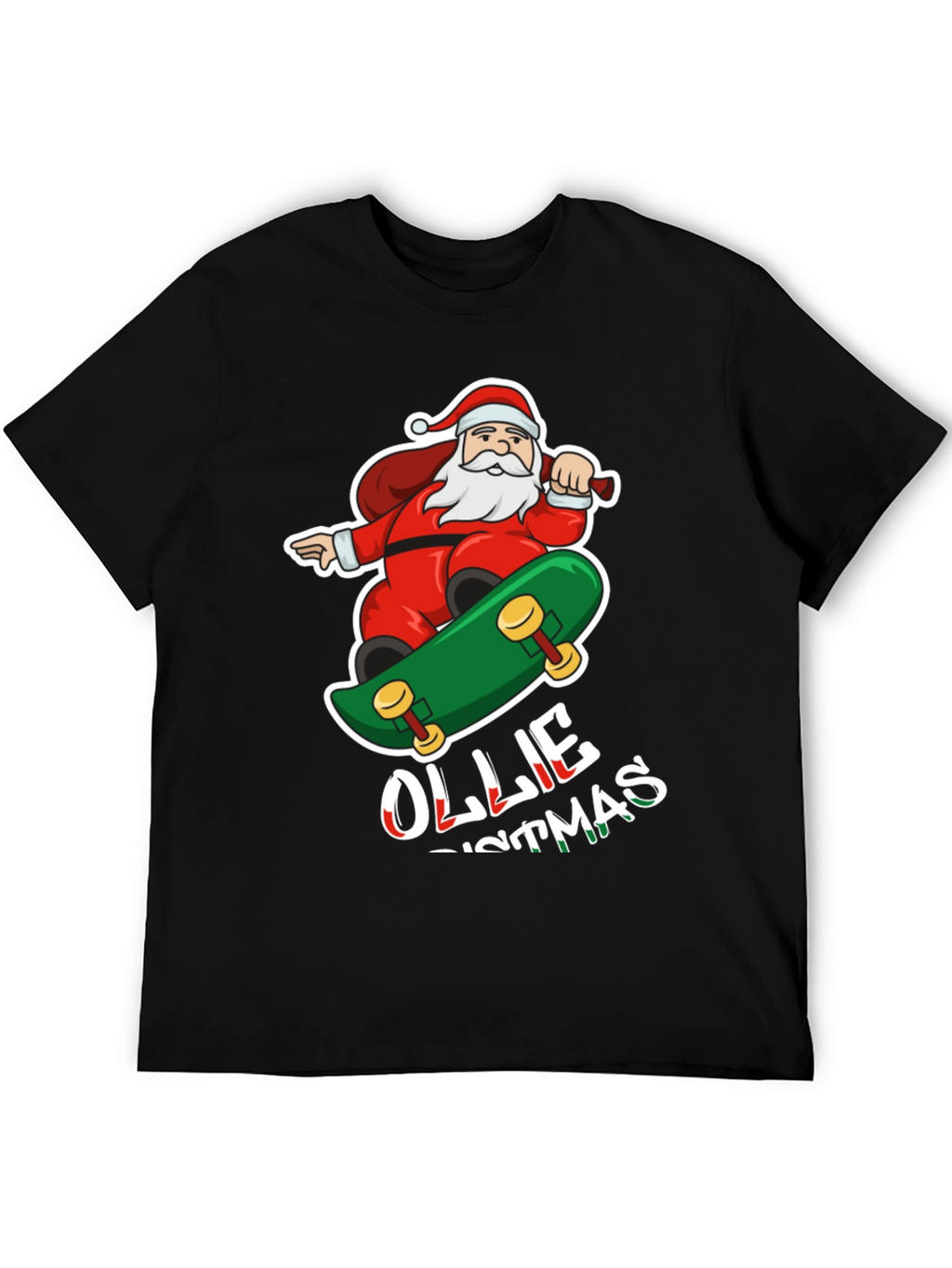 Santa Skateboarding Ollie Christmas T-Shirt