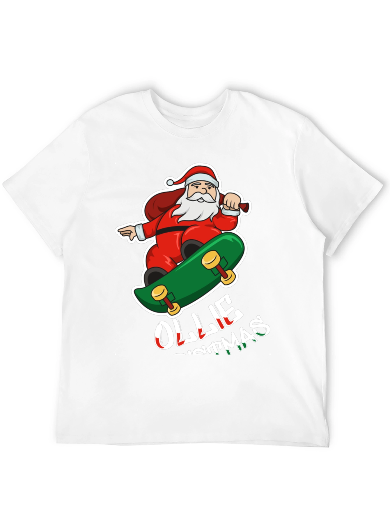 Santa Skateboarding Ollie Christmas T-Shirt