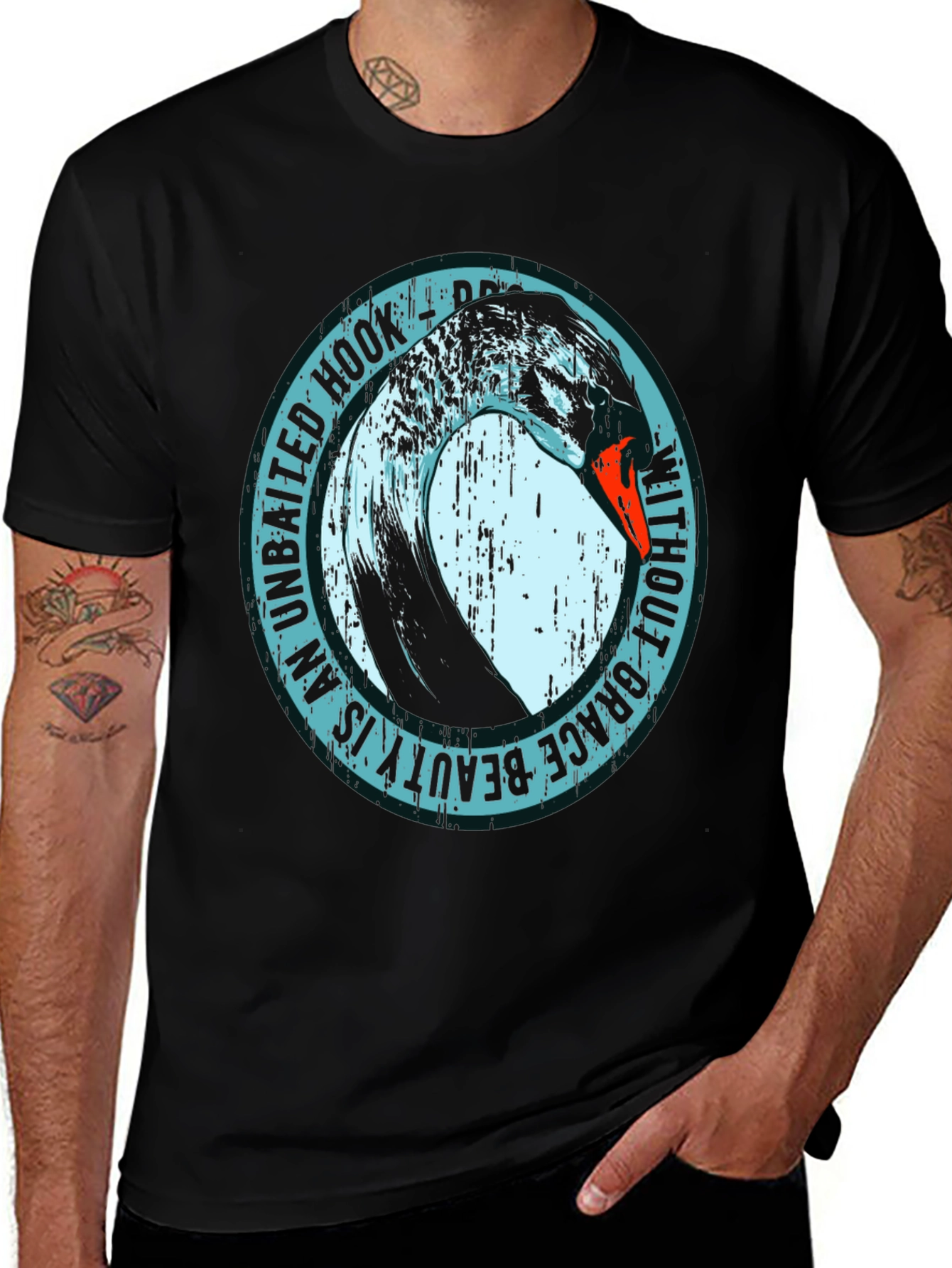 Unbaited Hook Beauty Graphic Tee - Black
