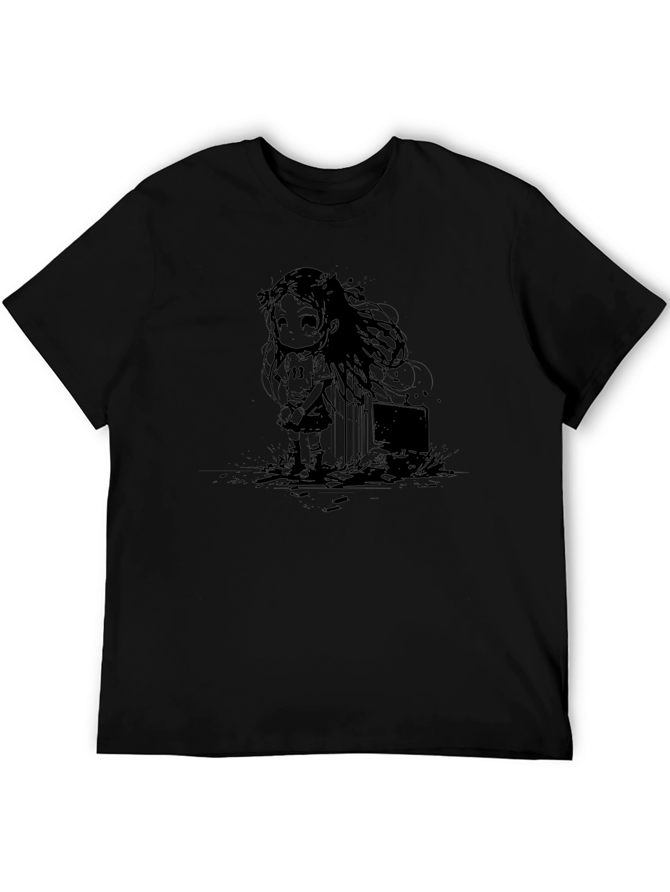 Graphic Print Tee - Anime Girl Design