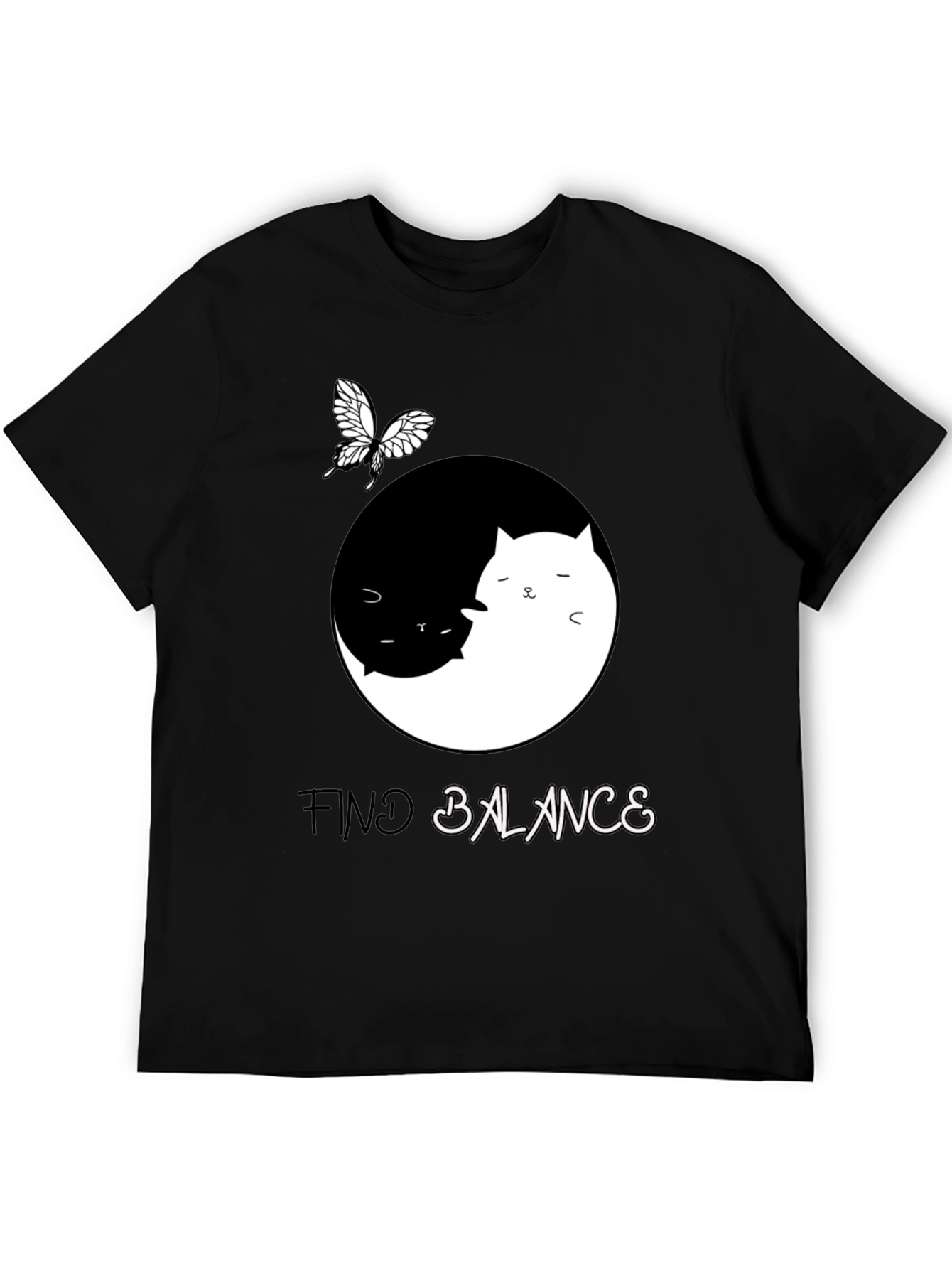 Yin Yang Cat Balance T-Shirt