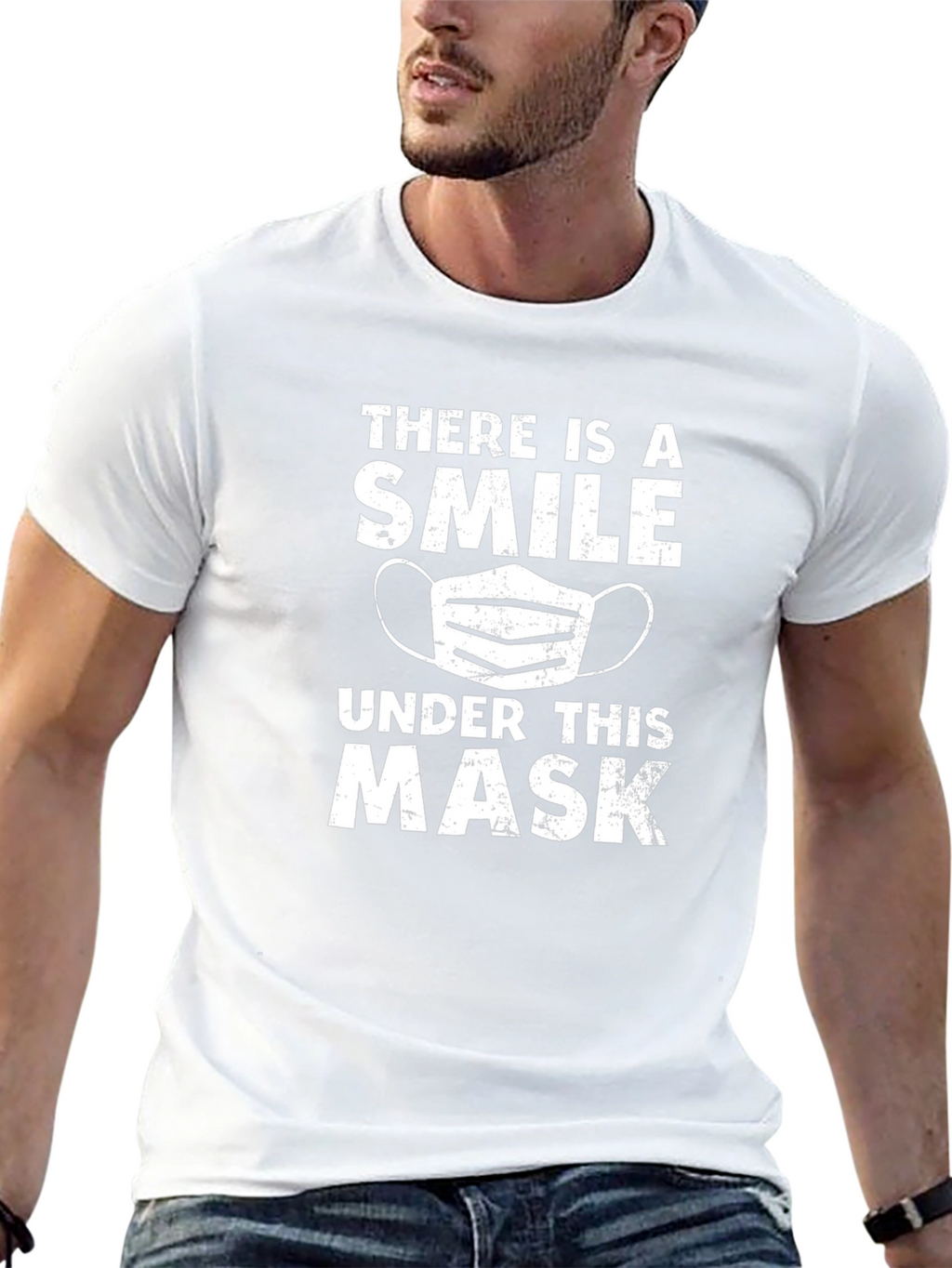 Smile Under Mask T-Shirt - Unisex Cotton Tee