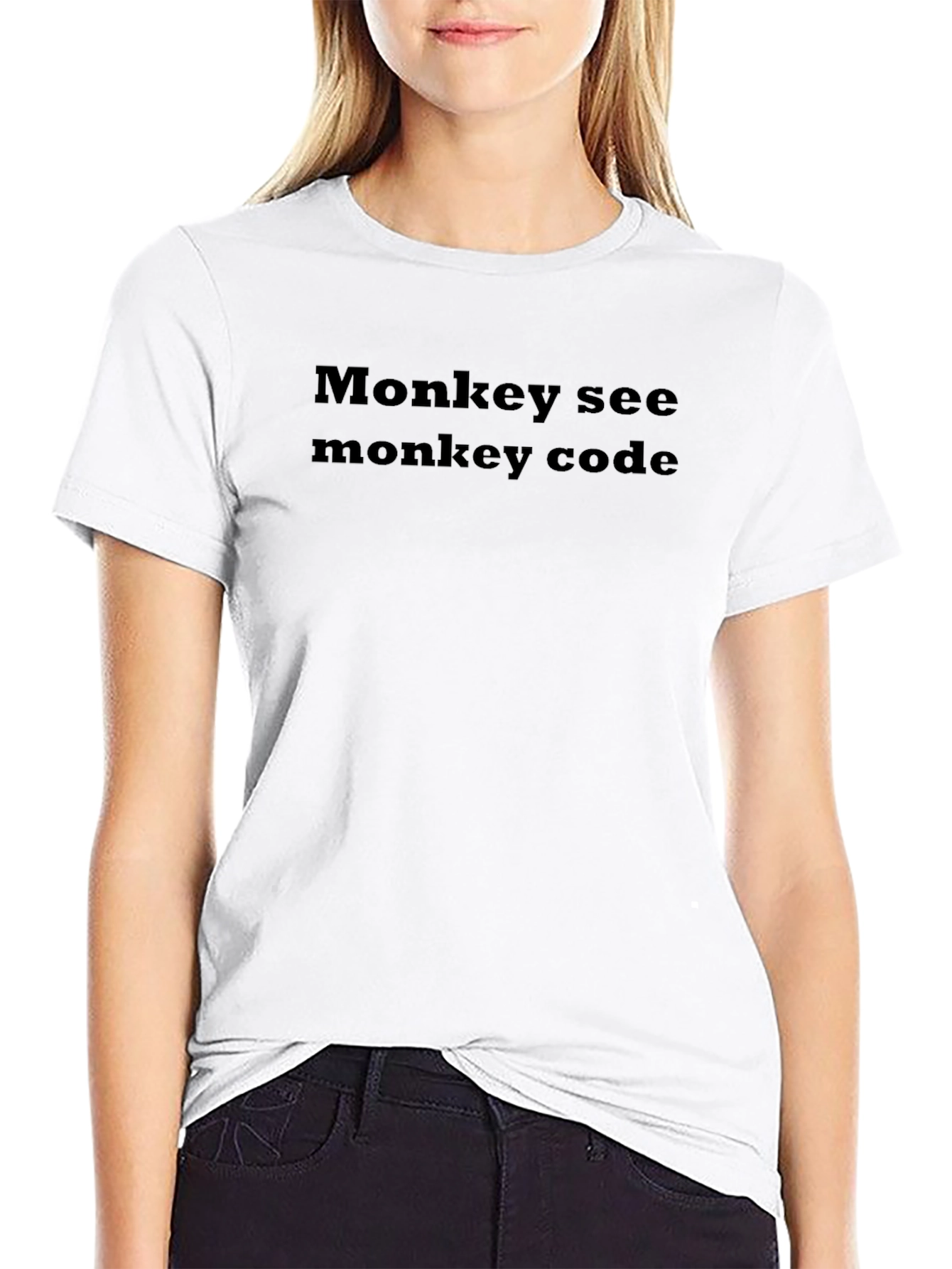 Monkey See Monkey Code T-Shirt - Black Graphic Tee