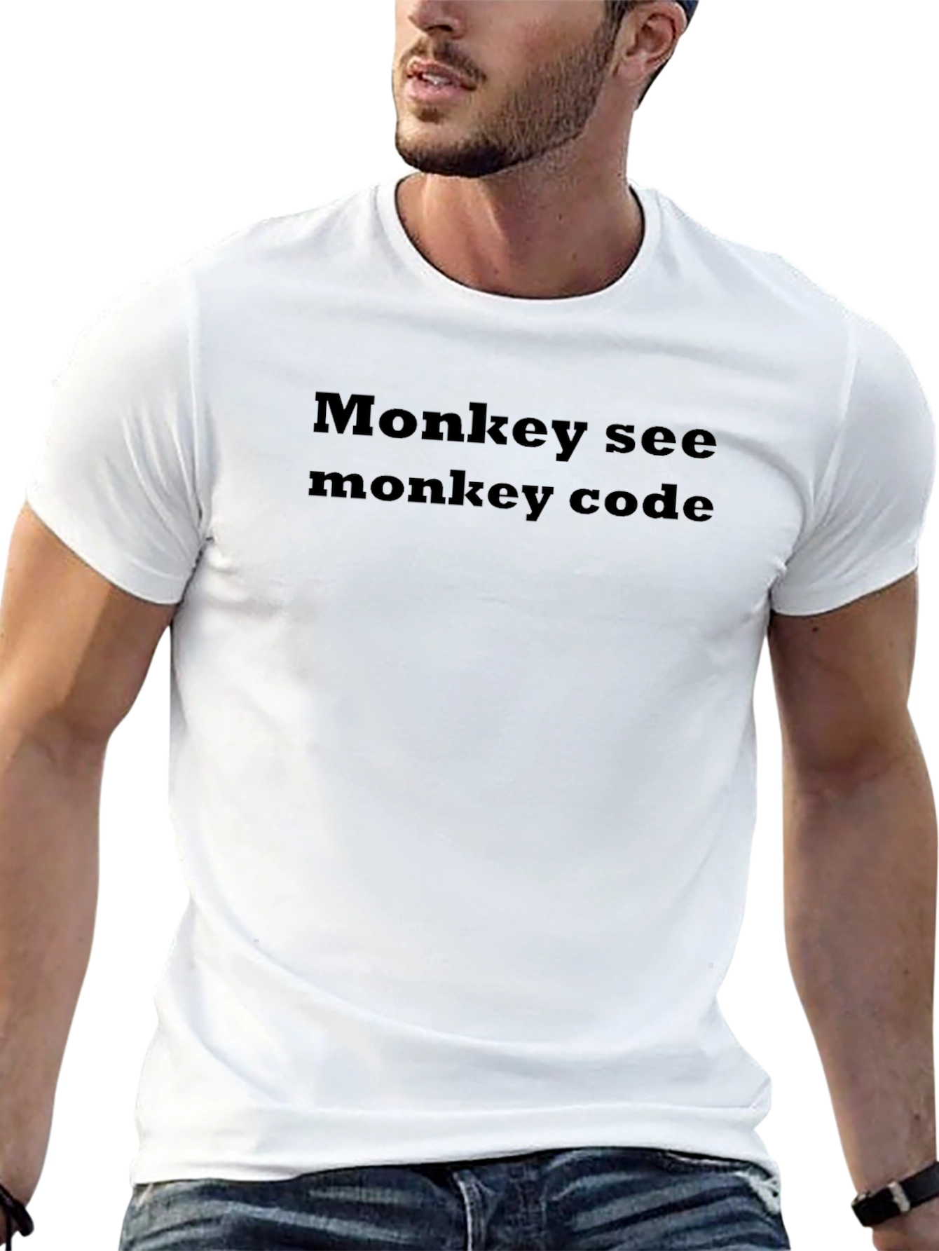 Monkey See Monkey Code T-Shirt - Black Graphic Tee