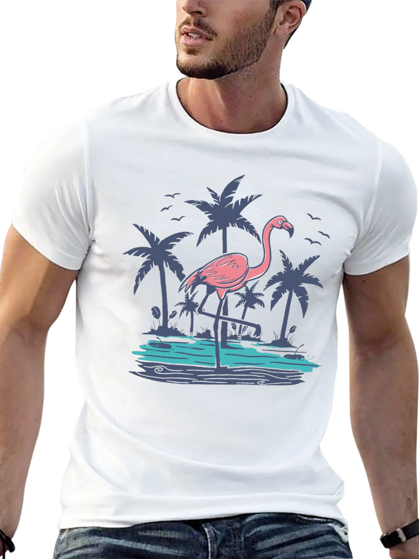Tropical Flamingo Graphic Tee