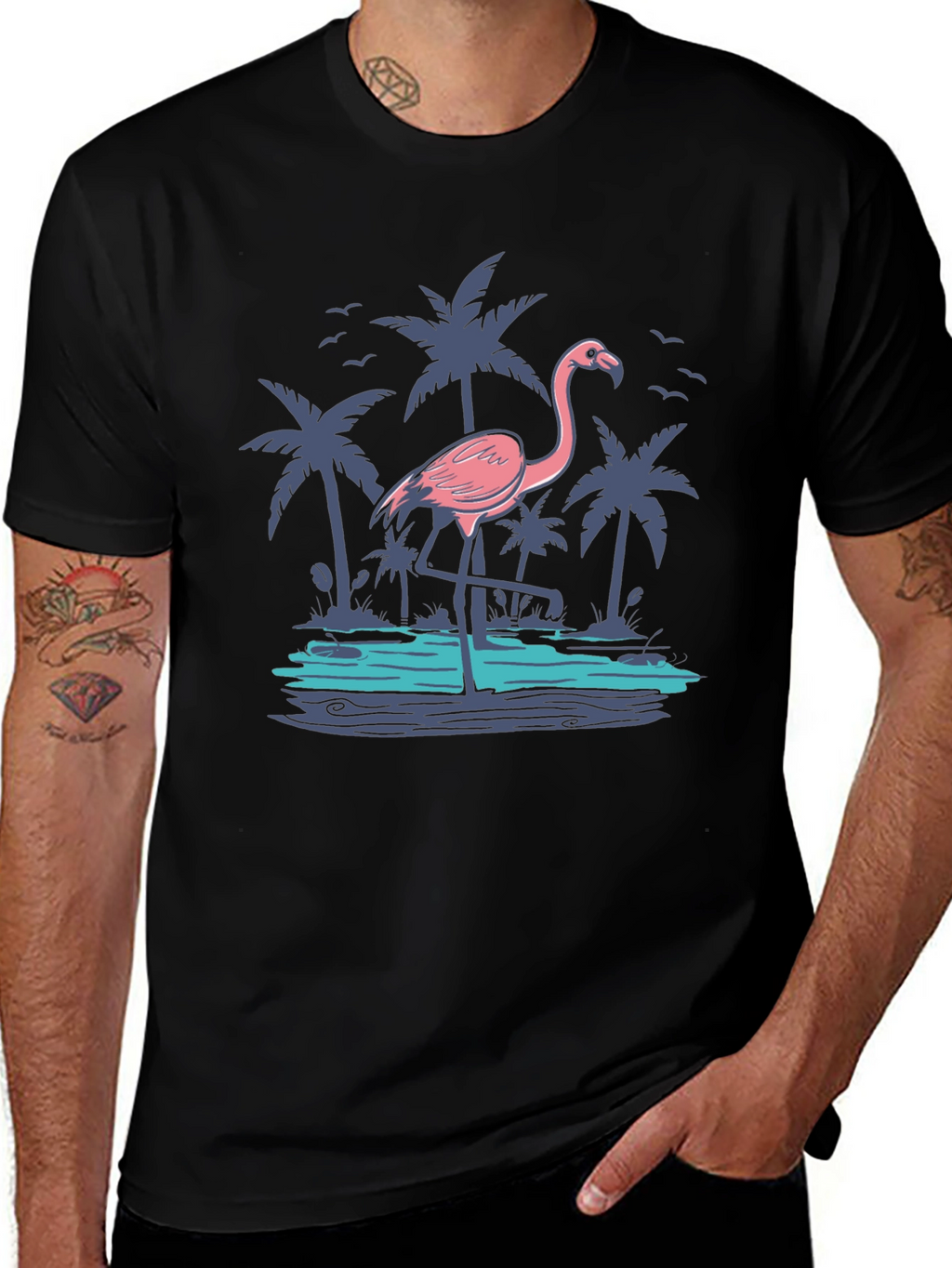 Tropical Flamingo Graphic Tee