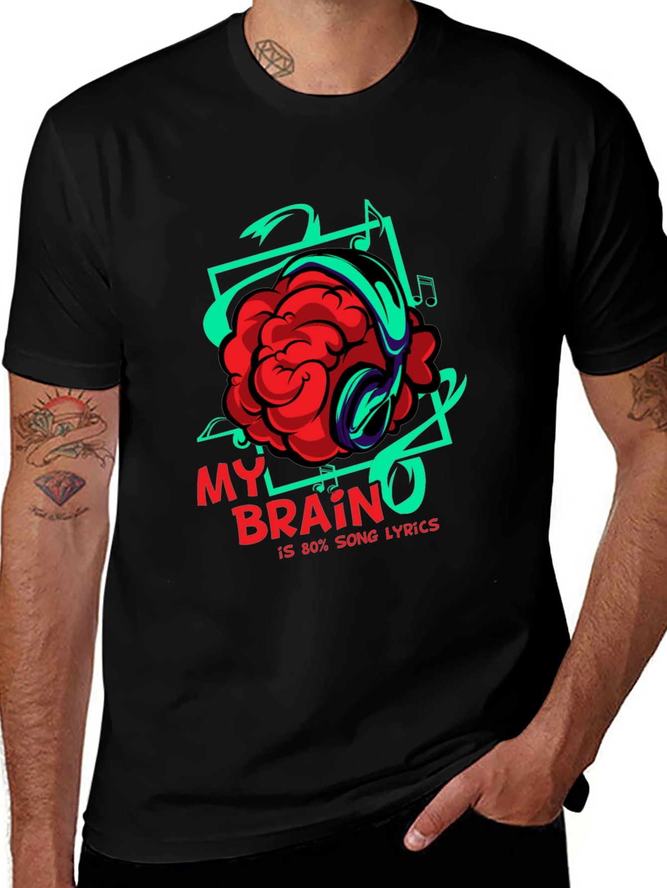 Brain Song Lyrics Graphic T-Shirt