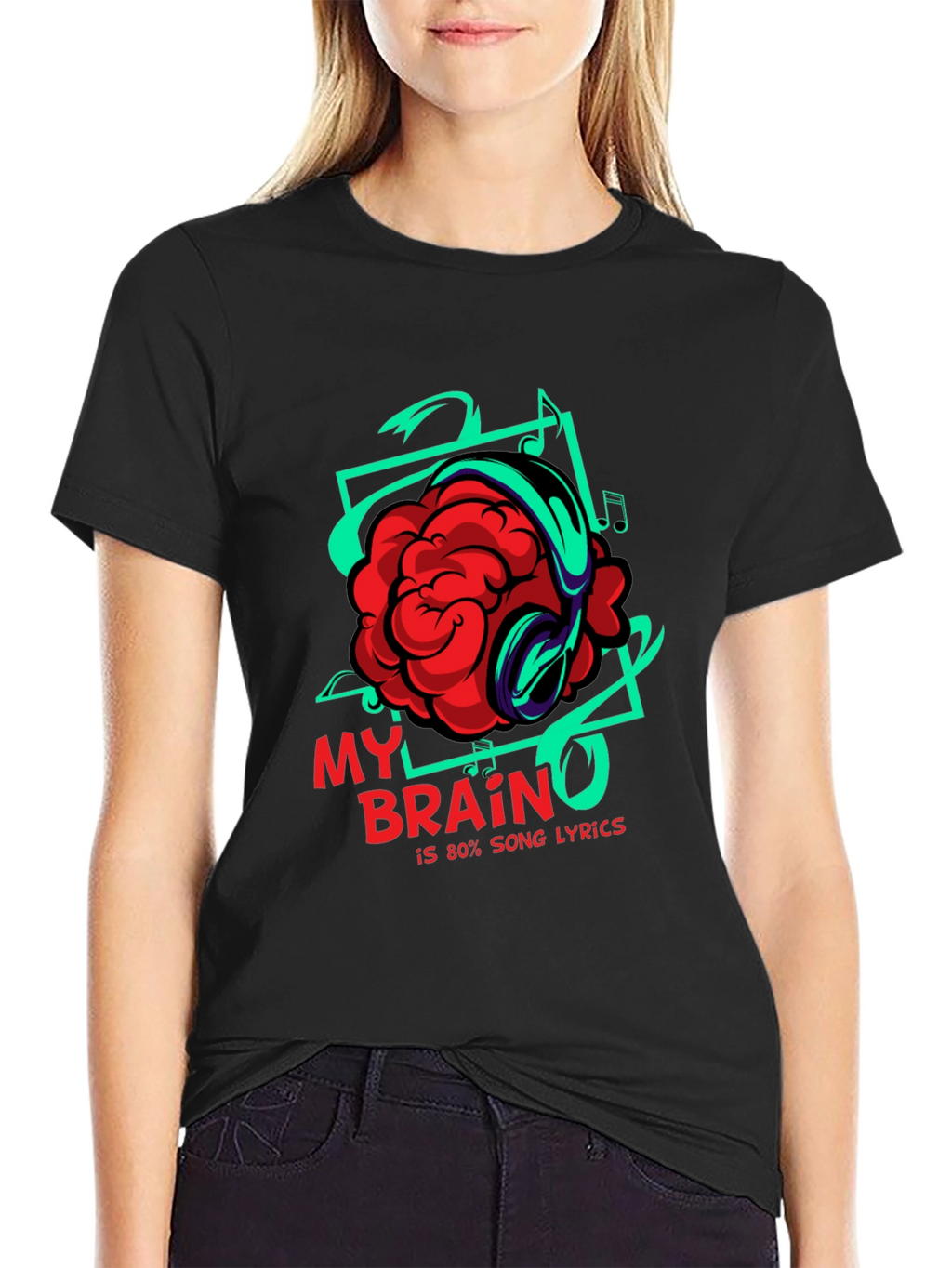 Brain Song Lyrics Graphic T-Shirt