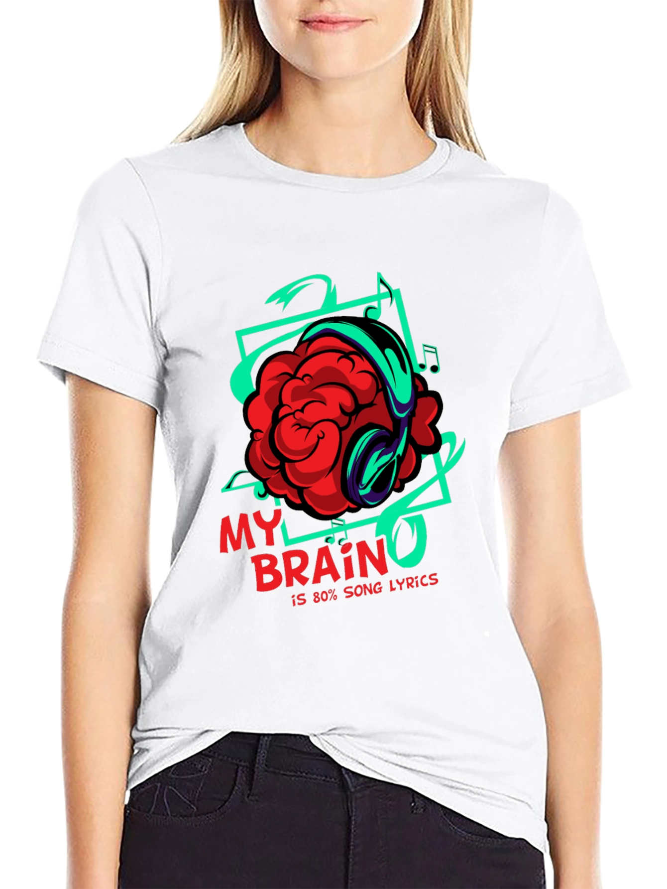 Brain Song Lyrics Graphic T-Shirt