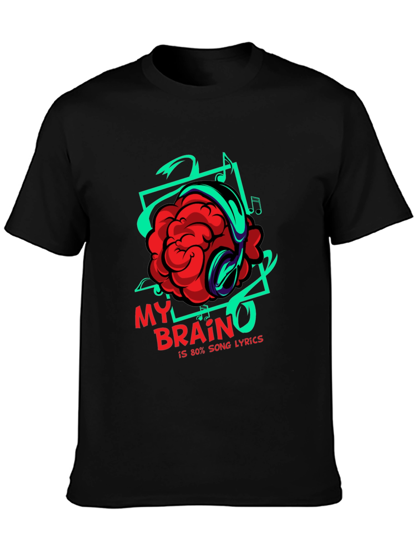 Brain Song Lyrics Graphic T-Shirt