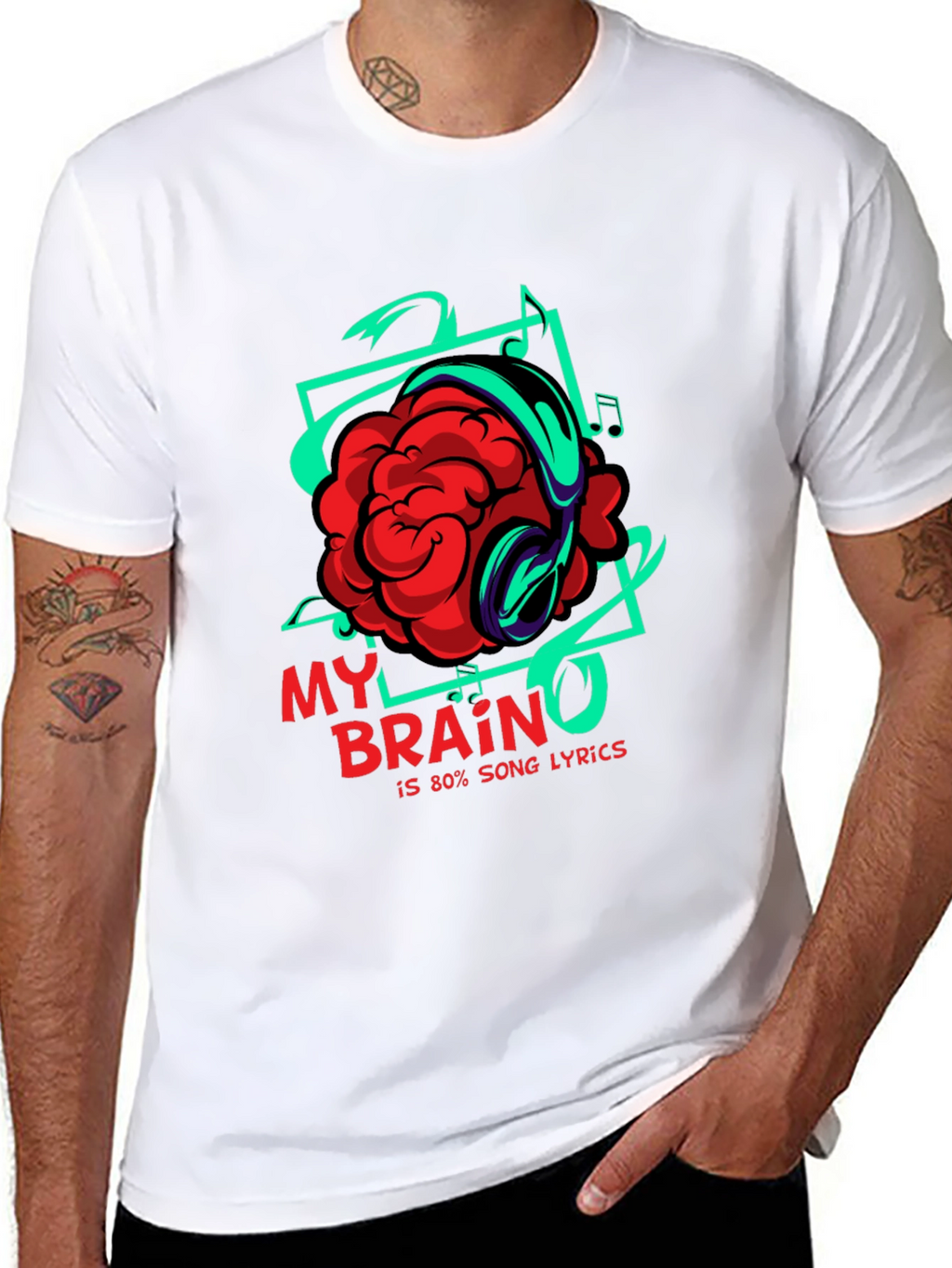 Brain Song Lyrics Graphic T-Shirt