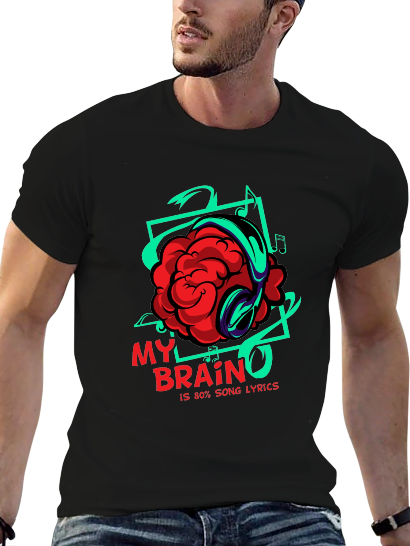 Brain Song Lyrics Graphic T-Shirt