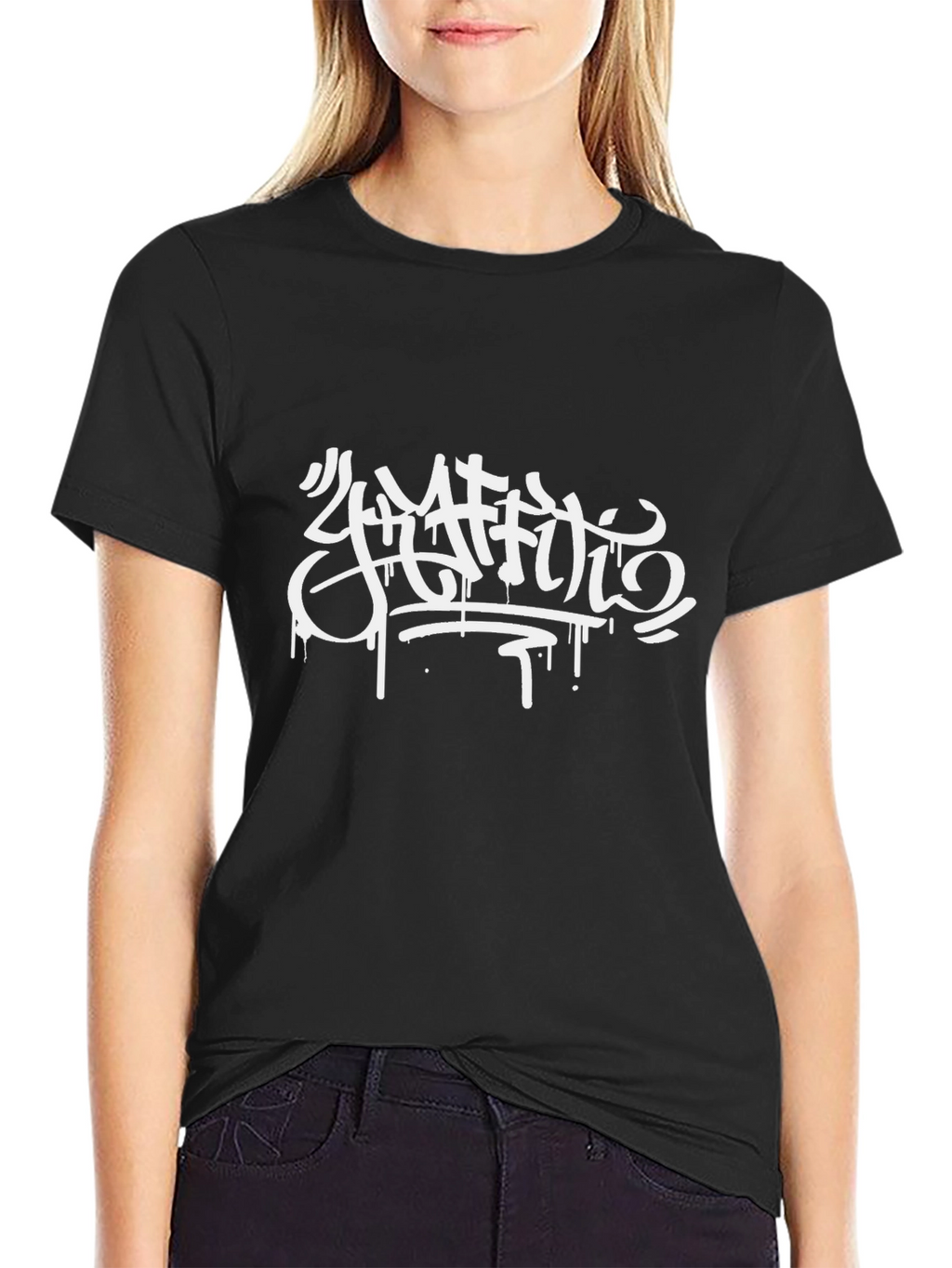 Cool Graffiti Style Black T-Shirt