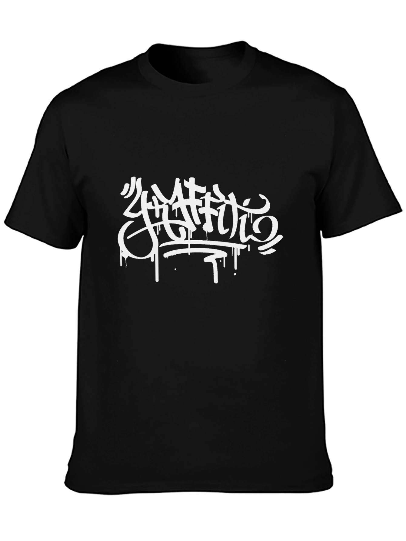 Cool Graffiti Style Black T-Shirt