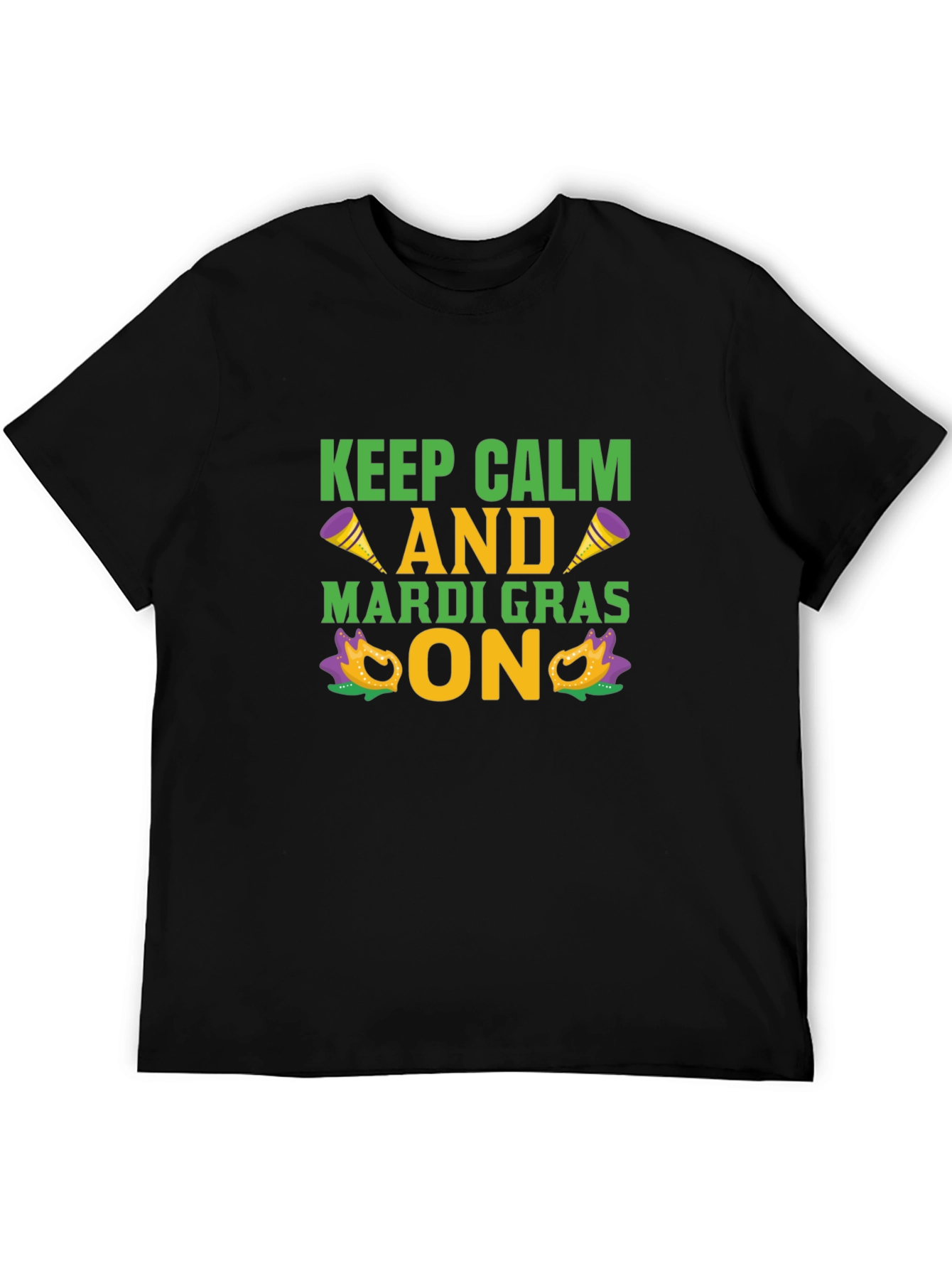 Mardi Gras T-Shirt - Keep Calm & Mardi Gras On - Fun Graphic Tee
