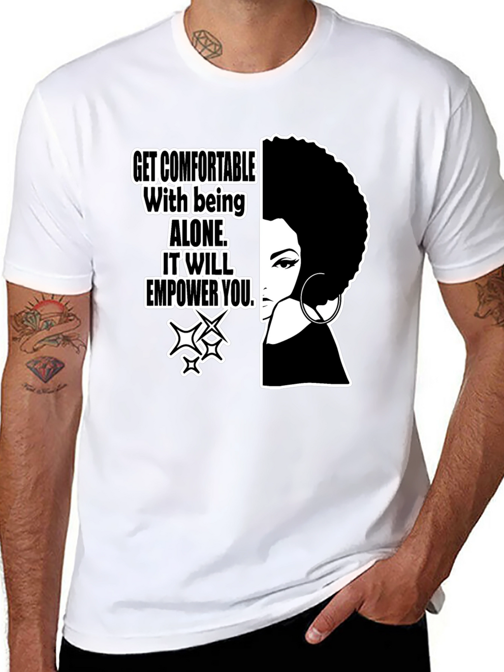 Empowering Black T-Shirt: Alone It Will Empower You!