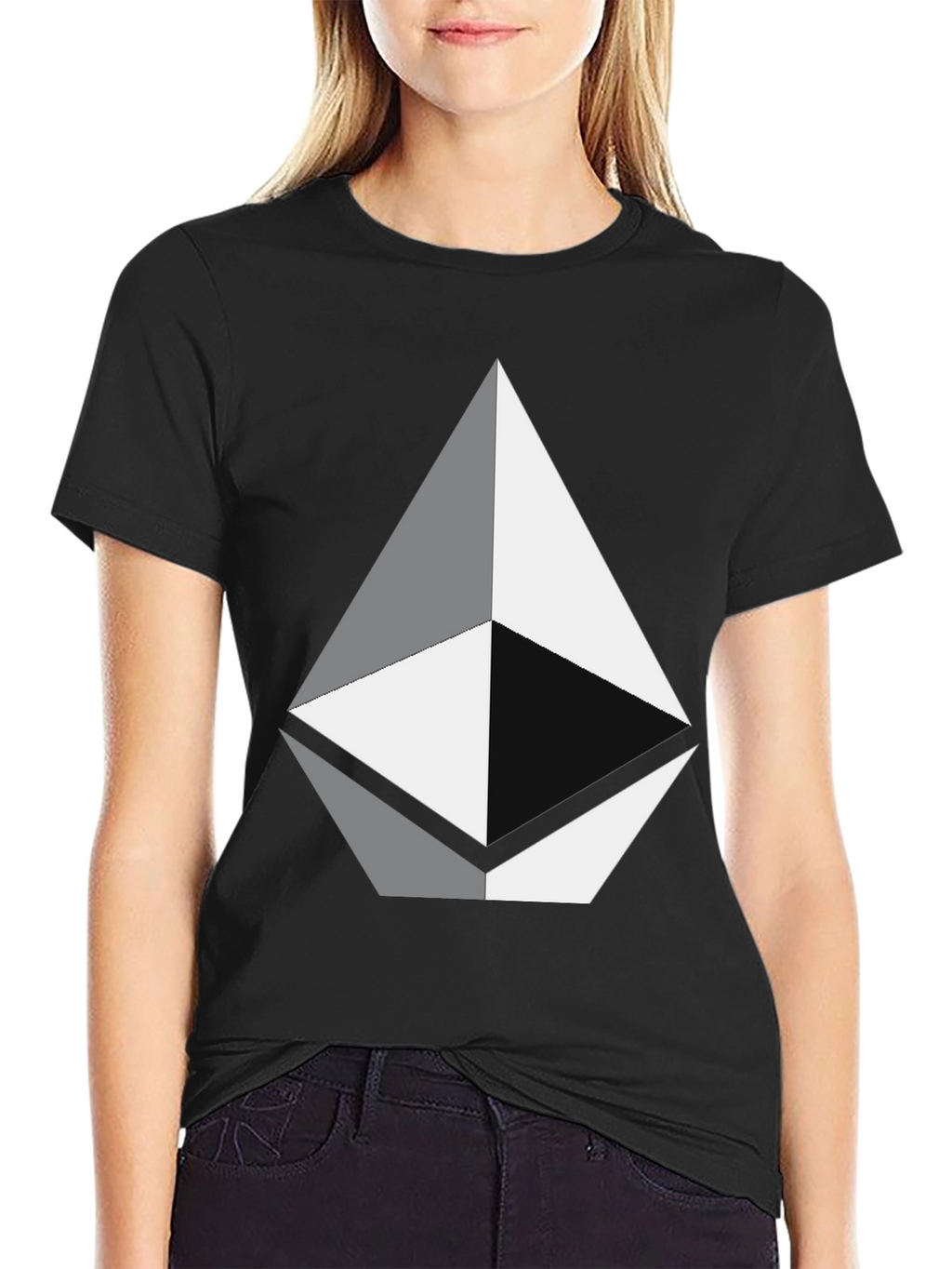 Geometric Diamond Graphic Tee - Black Unisex T-Shirt
