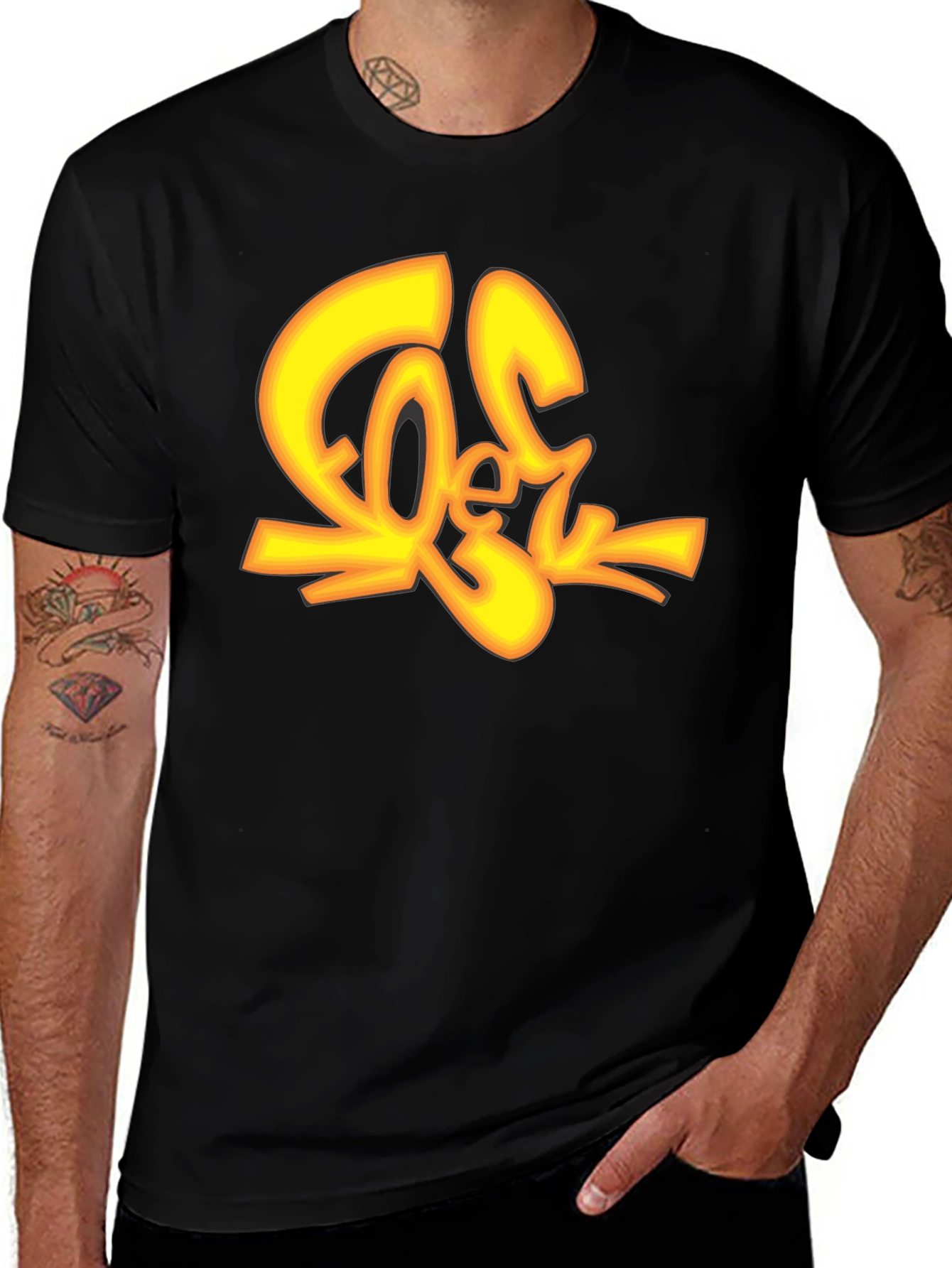 Cool Graphic Tee - Black Cotton T-Shirt