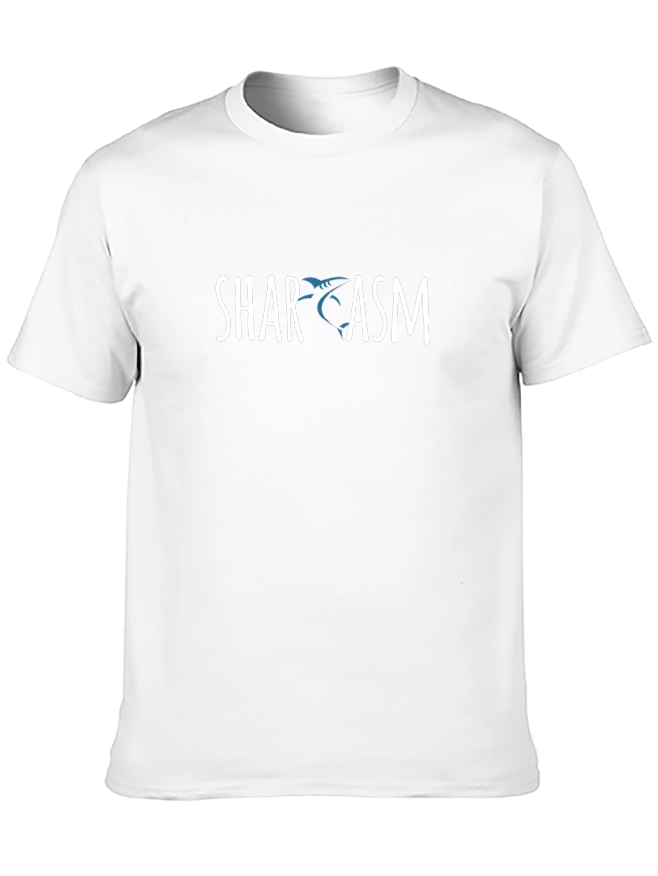 Shark Sarcasm Graphic Print Crew Neck T-Shirt