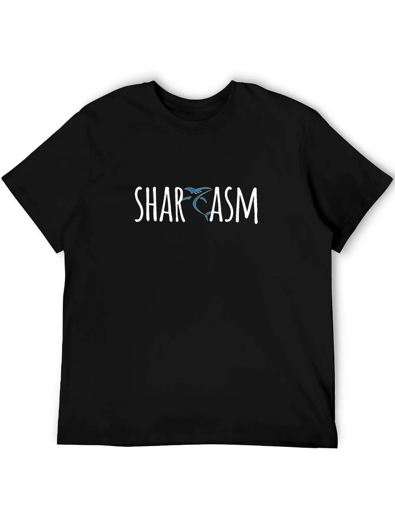 Shark Sarcasm Graphic Print Crew Neck T-Shirt