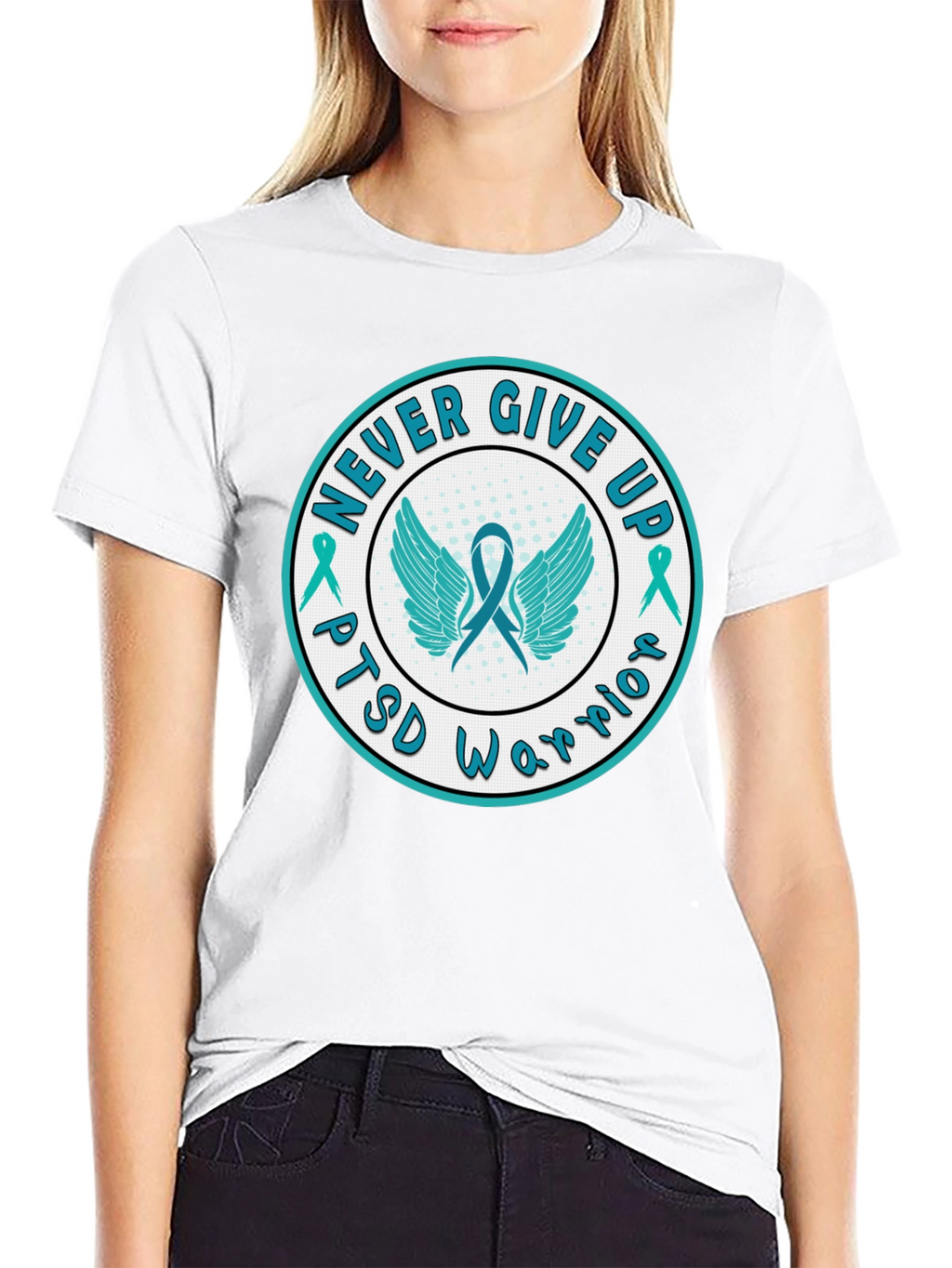 PTSD Warrior Never Give Up Graphic Tee