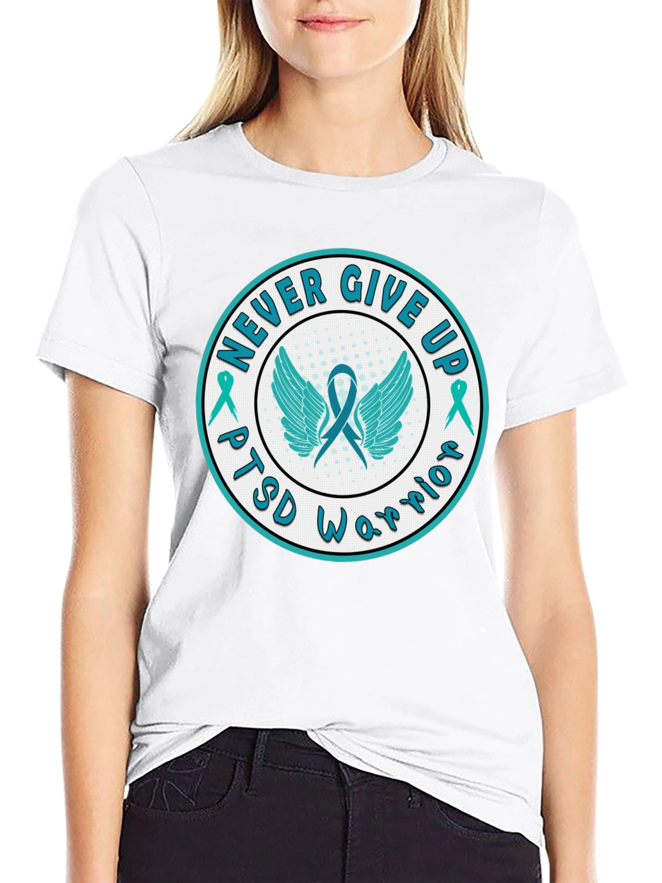PTSD Warrior Never Give Up Graphic Tee